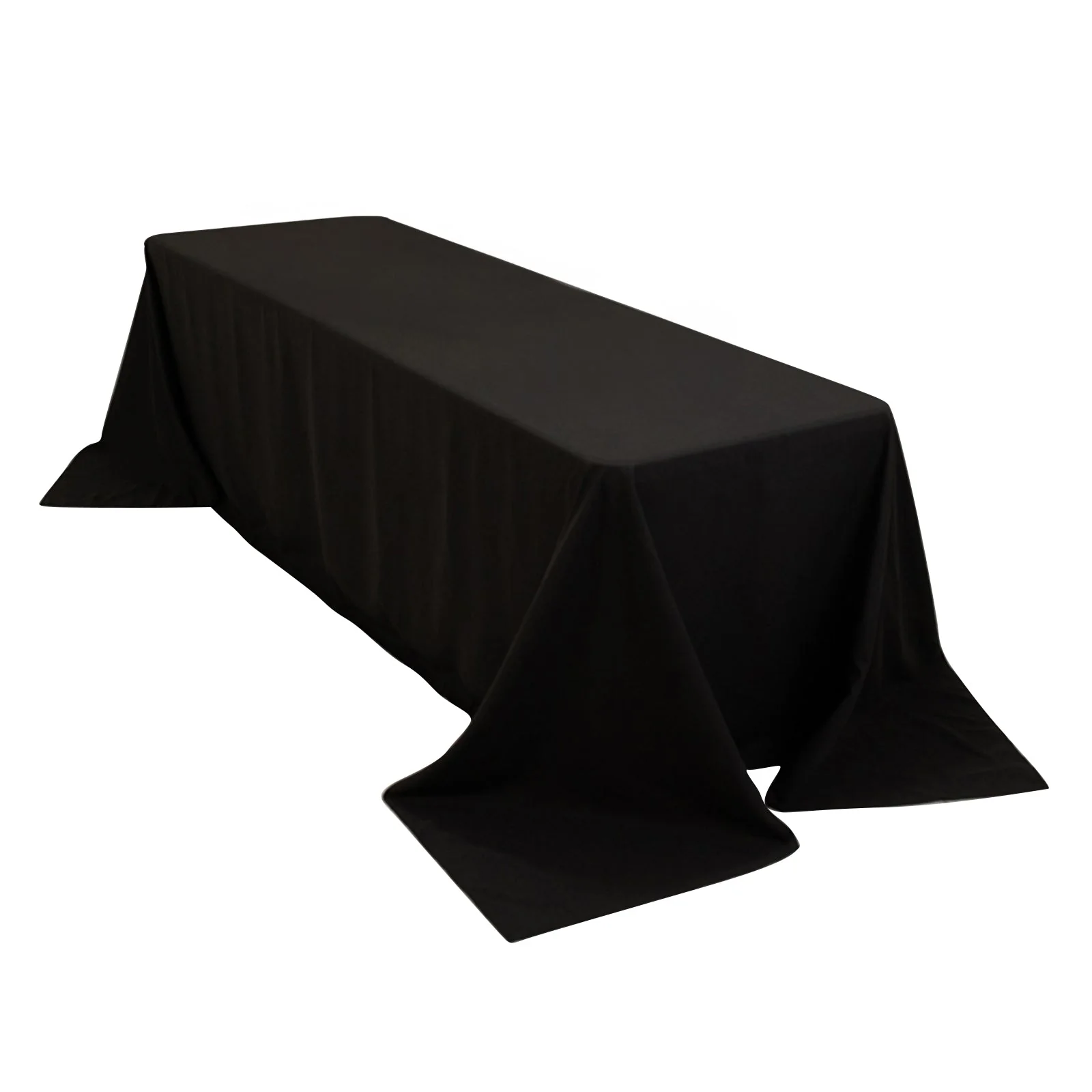 Cotton Blend Rectangle Tablecloth 90"x156" Black with Seamless Wrinkle-Resistant Finish Table Cover - Image 3