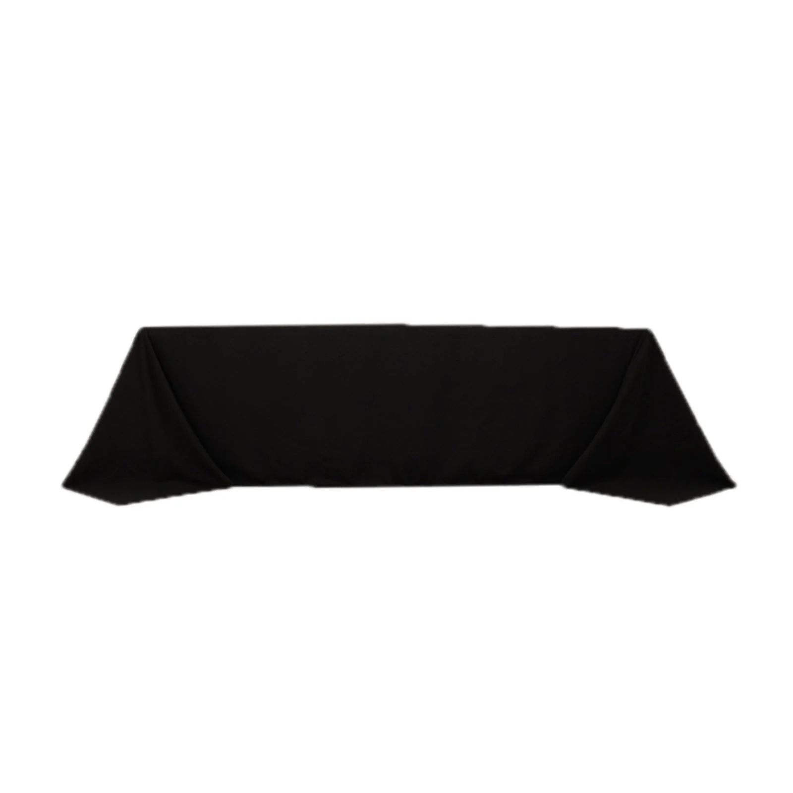 Cotton Blend Rectangle Tablecloth 90"x156" Black with Seamless Wrinkle-Resistant Finish Table Cover - Image 8