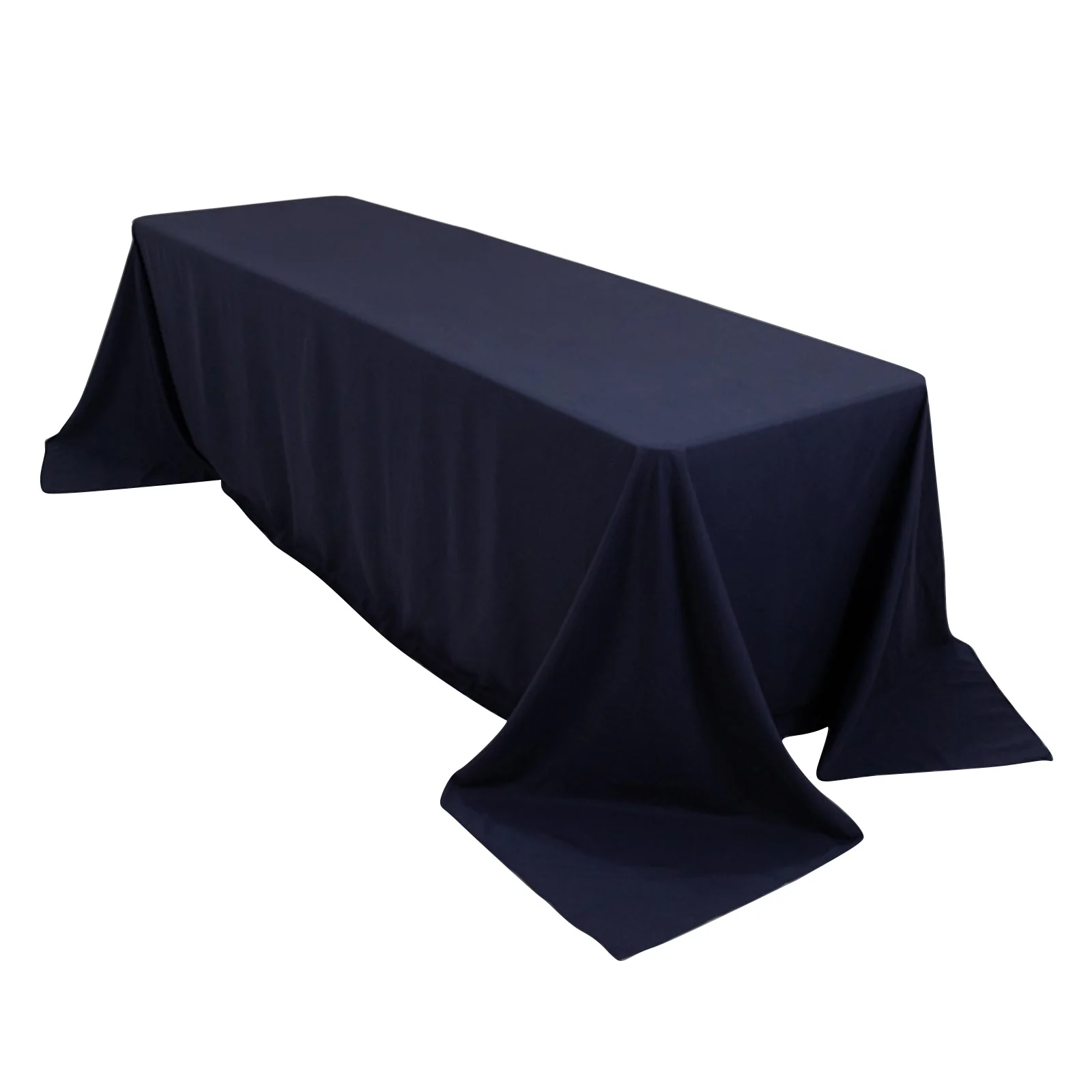 Cotton Blend Rectangle Tablecloth 90"x156" Navy Blue with Seamless Wrinkle-Resistant Finish Table Cover - Image 3