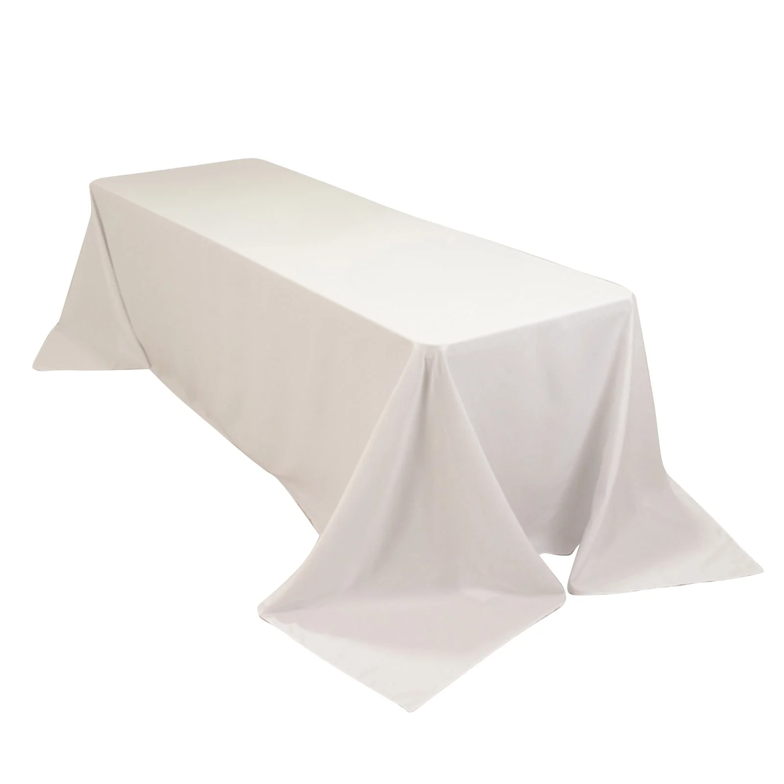 Cotton Blend Rectangle Tablecloth 90"x156" White with Seamless Wrinkle-Resistant Finish - Ideal for Banquets and Special Events - Image 3