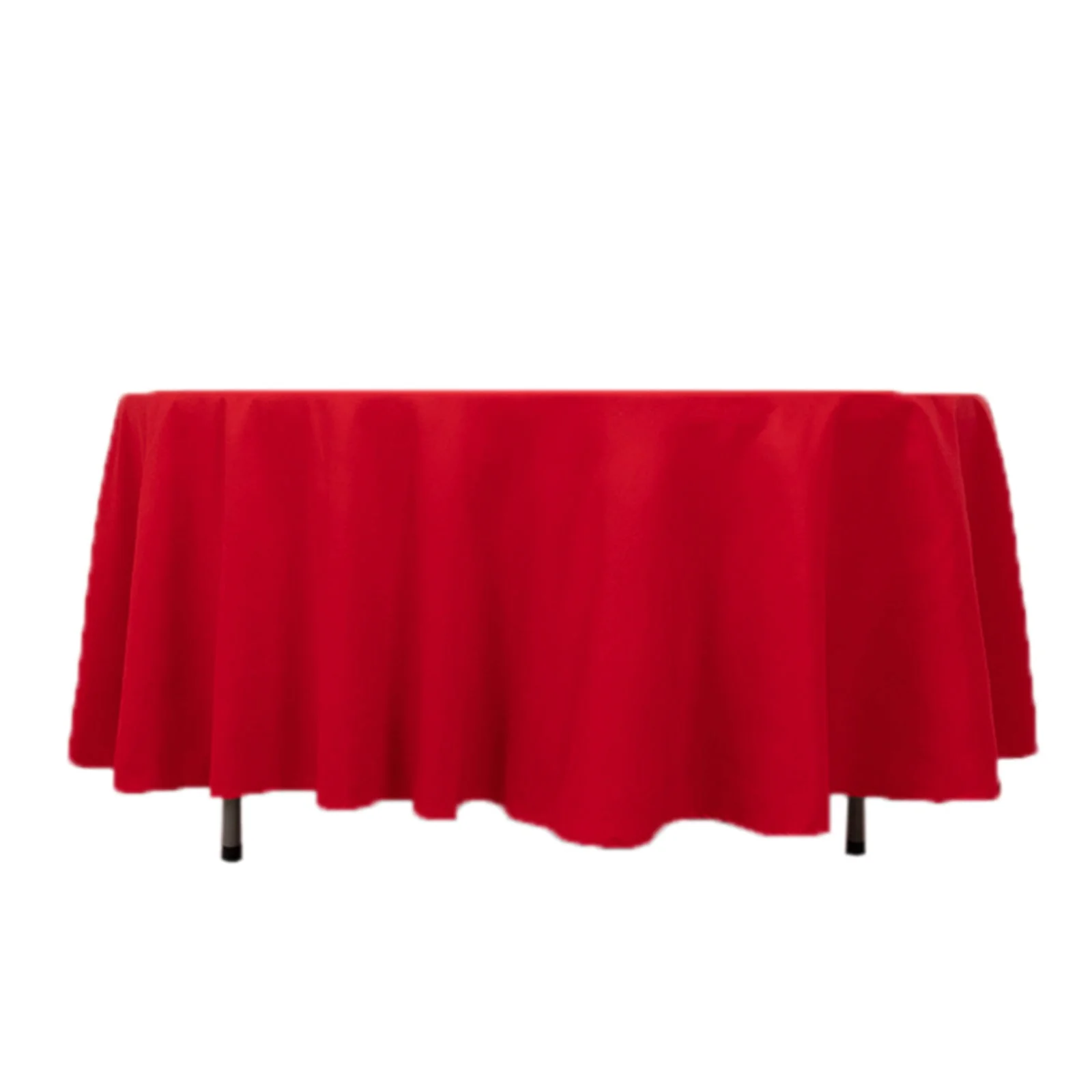 Cotton Blend Round Tablecloth 108" Red - Wrinkle-Resistant Finish Table Cover - Image 6