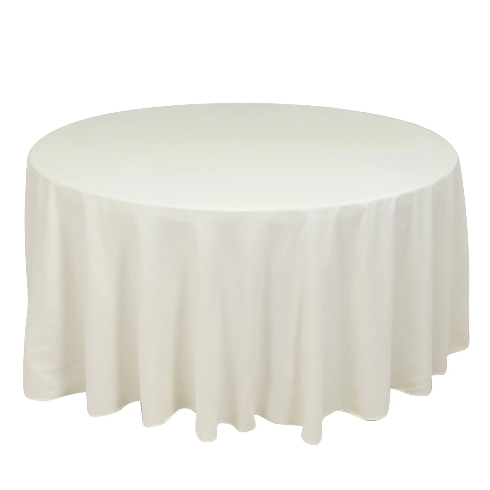 Cotton Blend Round Tablecloth 120" Ivory - Wrinkle-Resistant Finish Seamless Table Cover - Image 10