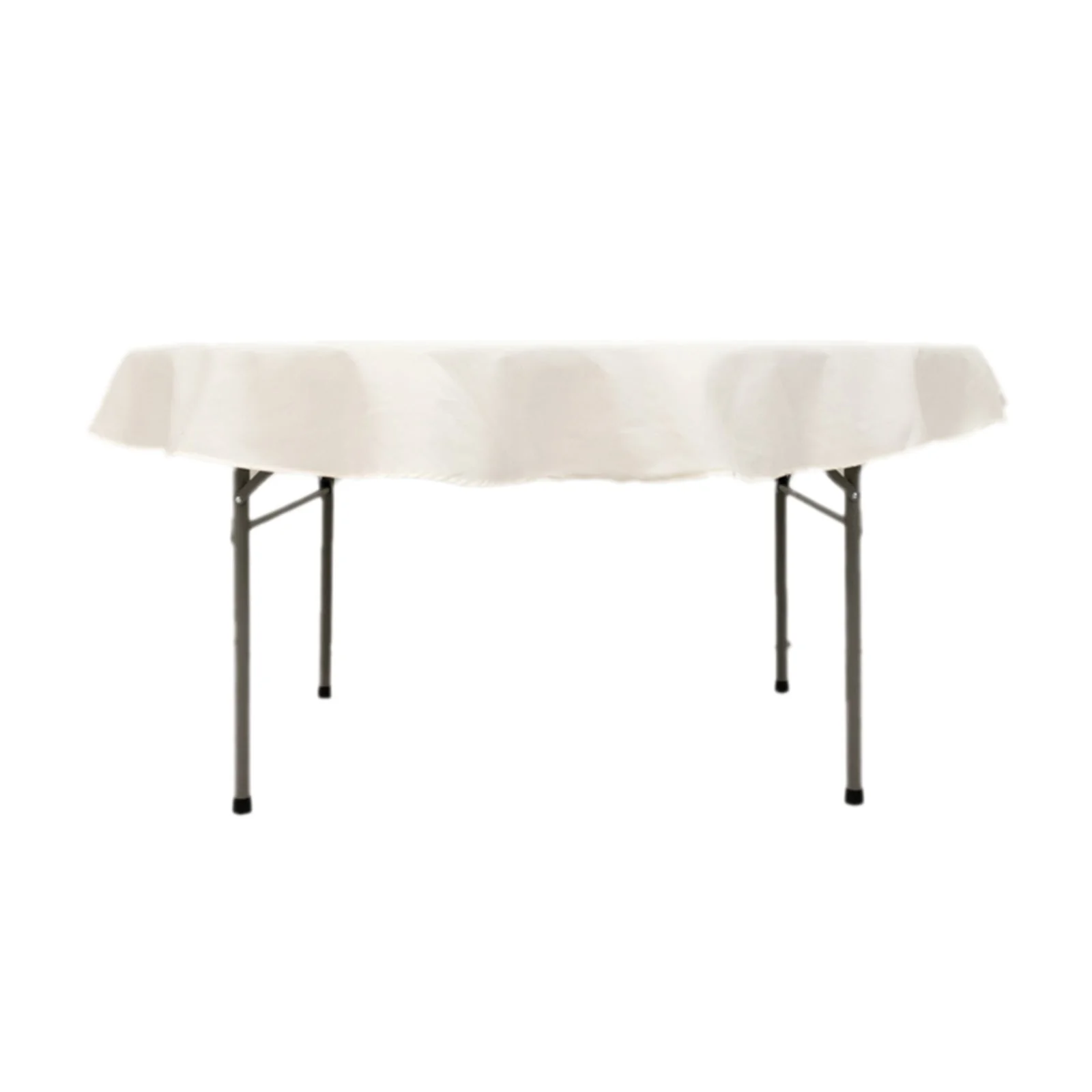 Cotton Blend Round Tablecloth 70" Ivory with Wrinkle-Resistant Fabric - Durable and Stylish Table Cover - Image 8