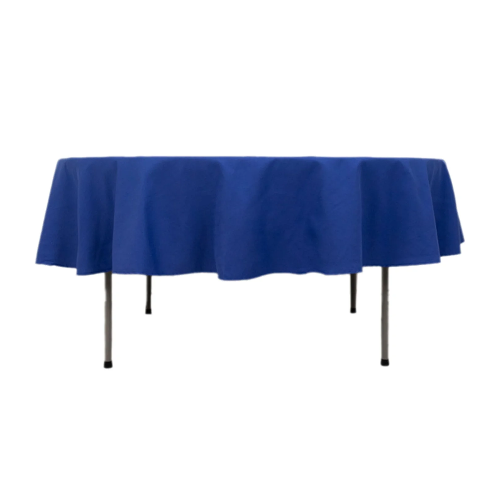Cotton Blend Round Tablecloth 90" Royal Blue with Wrinkle-Resistant Fabric Table Cover - Image 8
