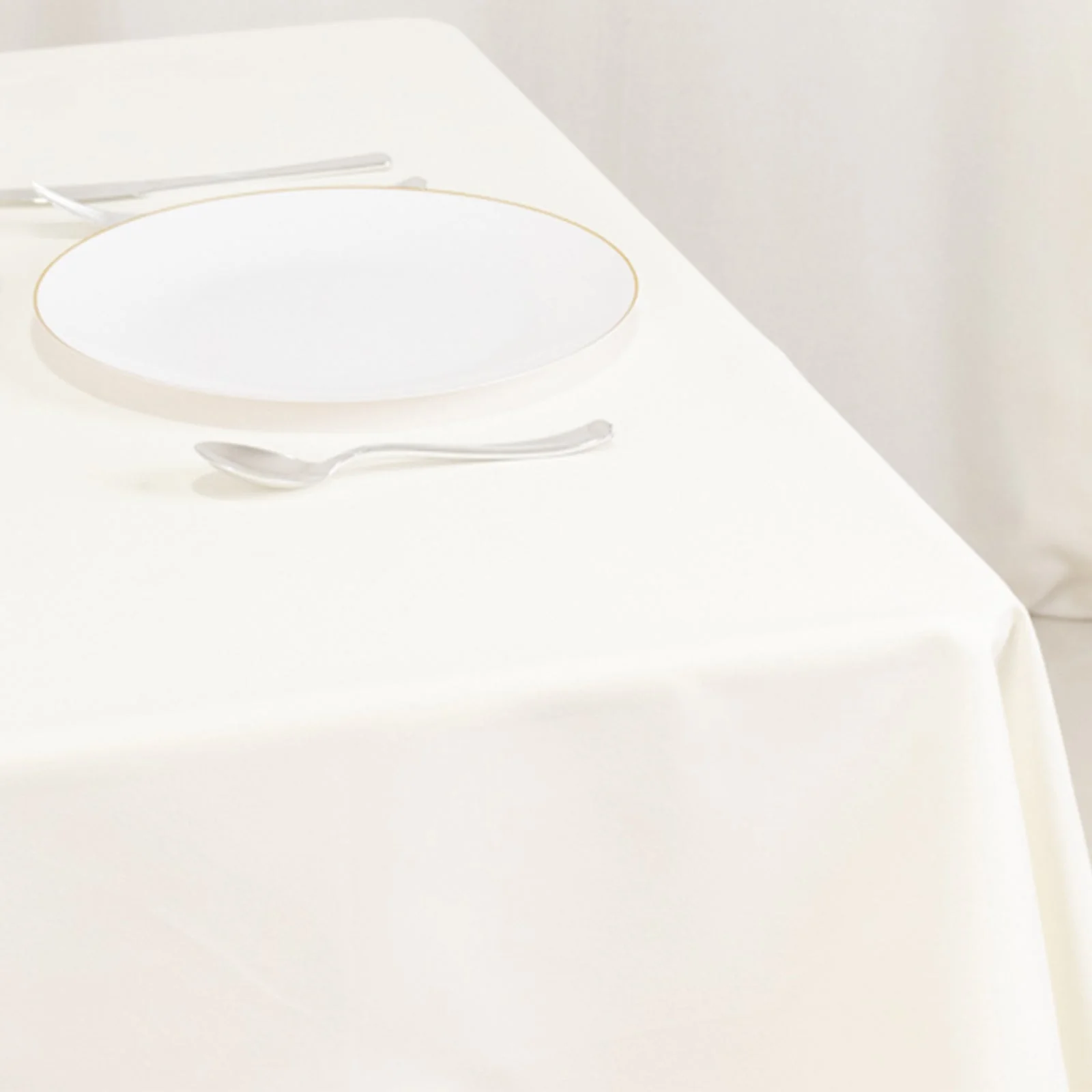 Cotton Blend Square Table Overlay 54"x54" Ivory - Wrinkle-Resistant and Durable Table Topper - Image 5