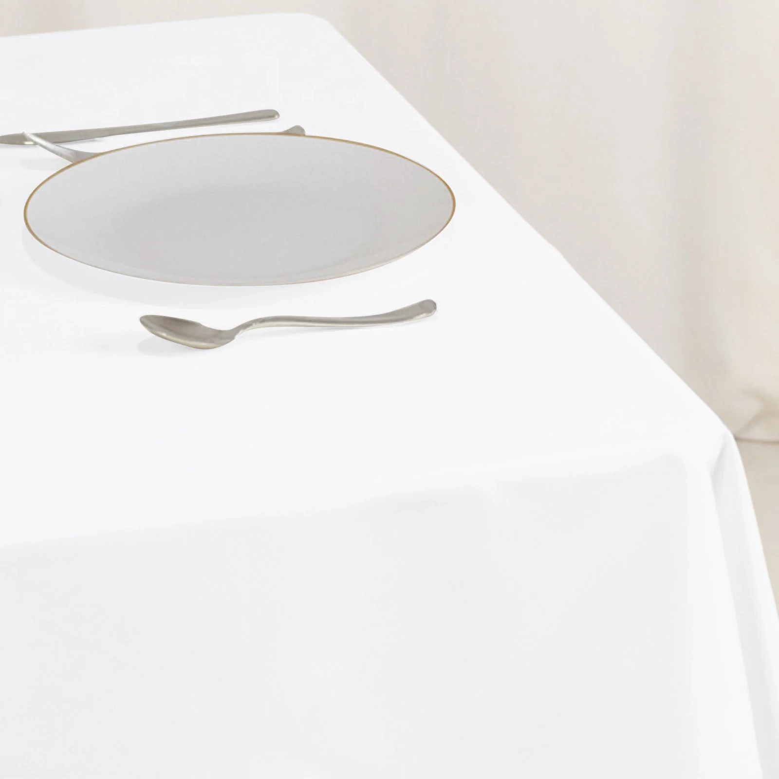 Cotton Blend Square Table Overlay 54"x54" White - Wrinkle-Resistant and Durable Table Topper - Image 4