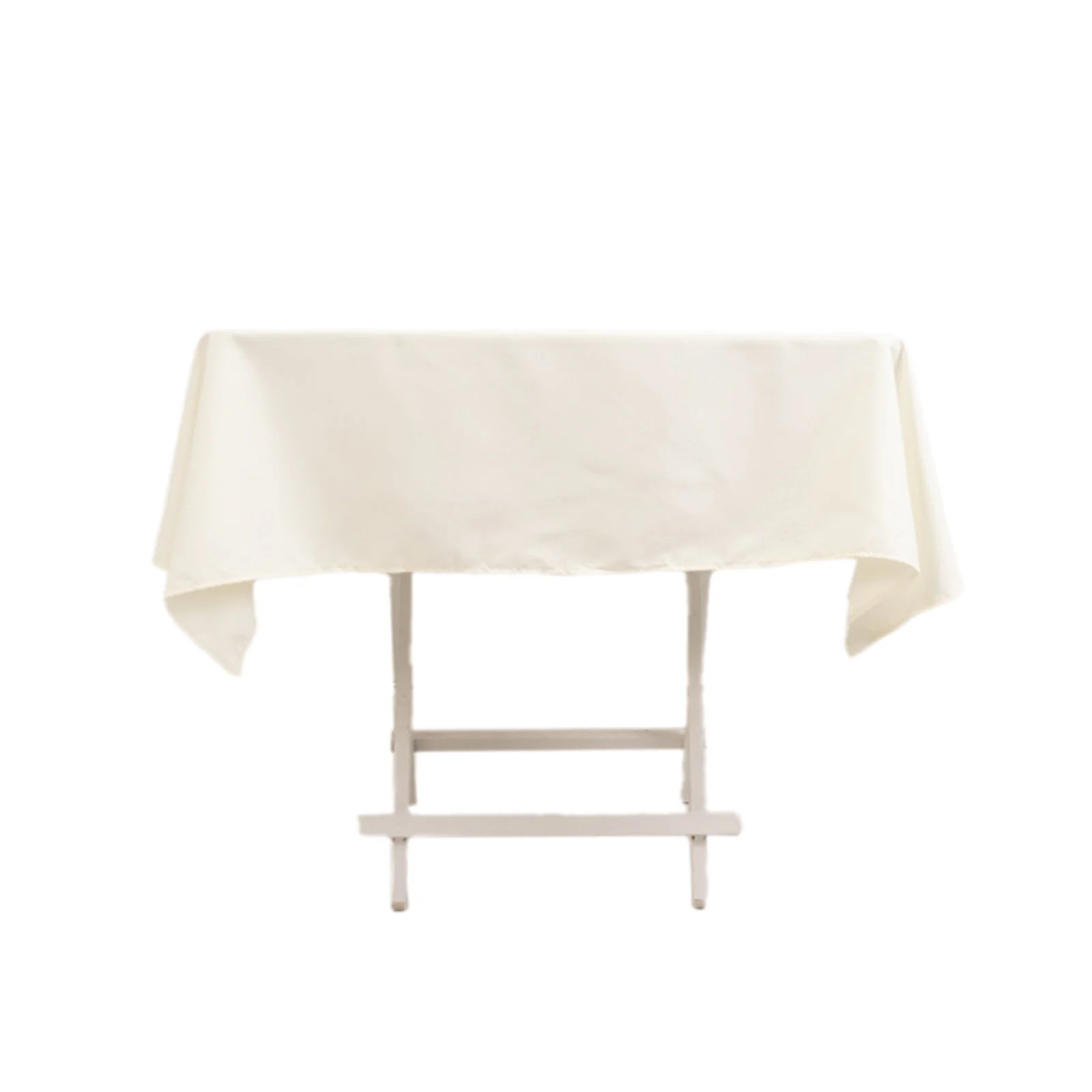 Cotton Blend Square Tablecloth 54"x54" Ivory - Wrinkle-Resistant and Durable Table Cover - Image 7