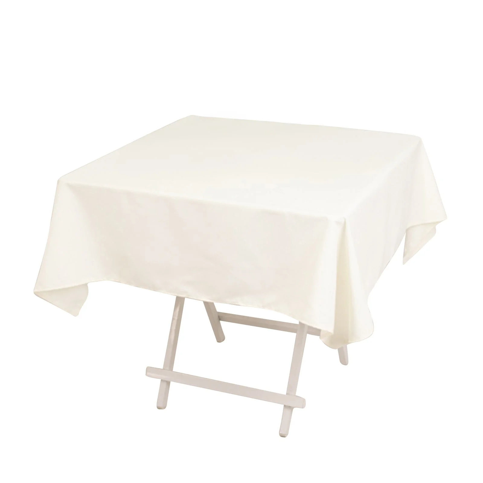 Cotton Blend Square Tablecloth 54"x54" Ivory - Wrinkle-Resistant and Durable Table Cover - Image 8