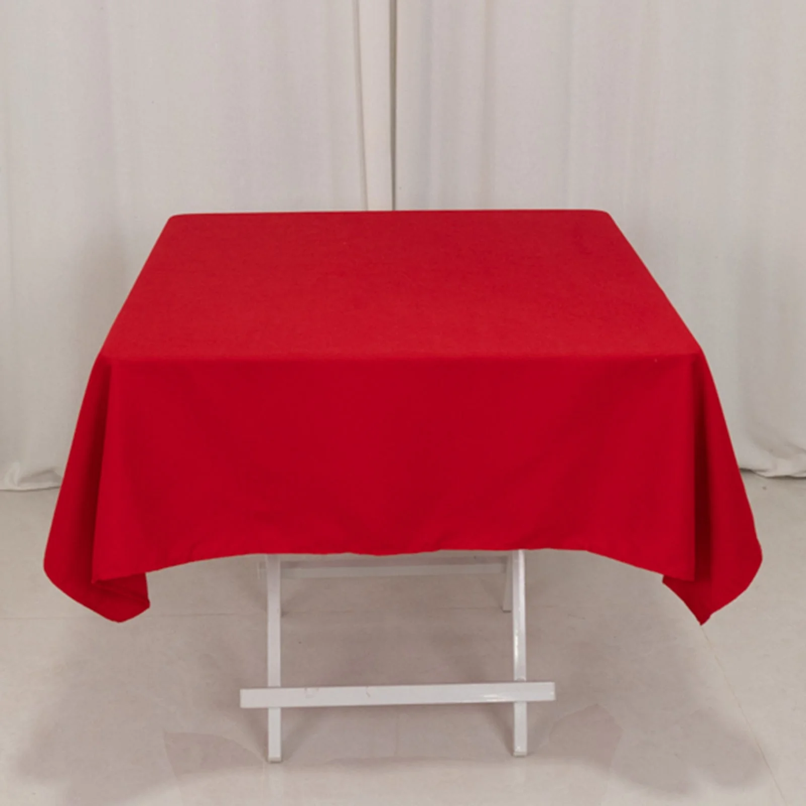 Cotton Blend Square Tablecloth 54"x54" Red - Wrinkle-Resistant and Durable Table Topper