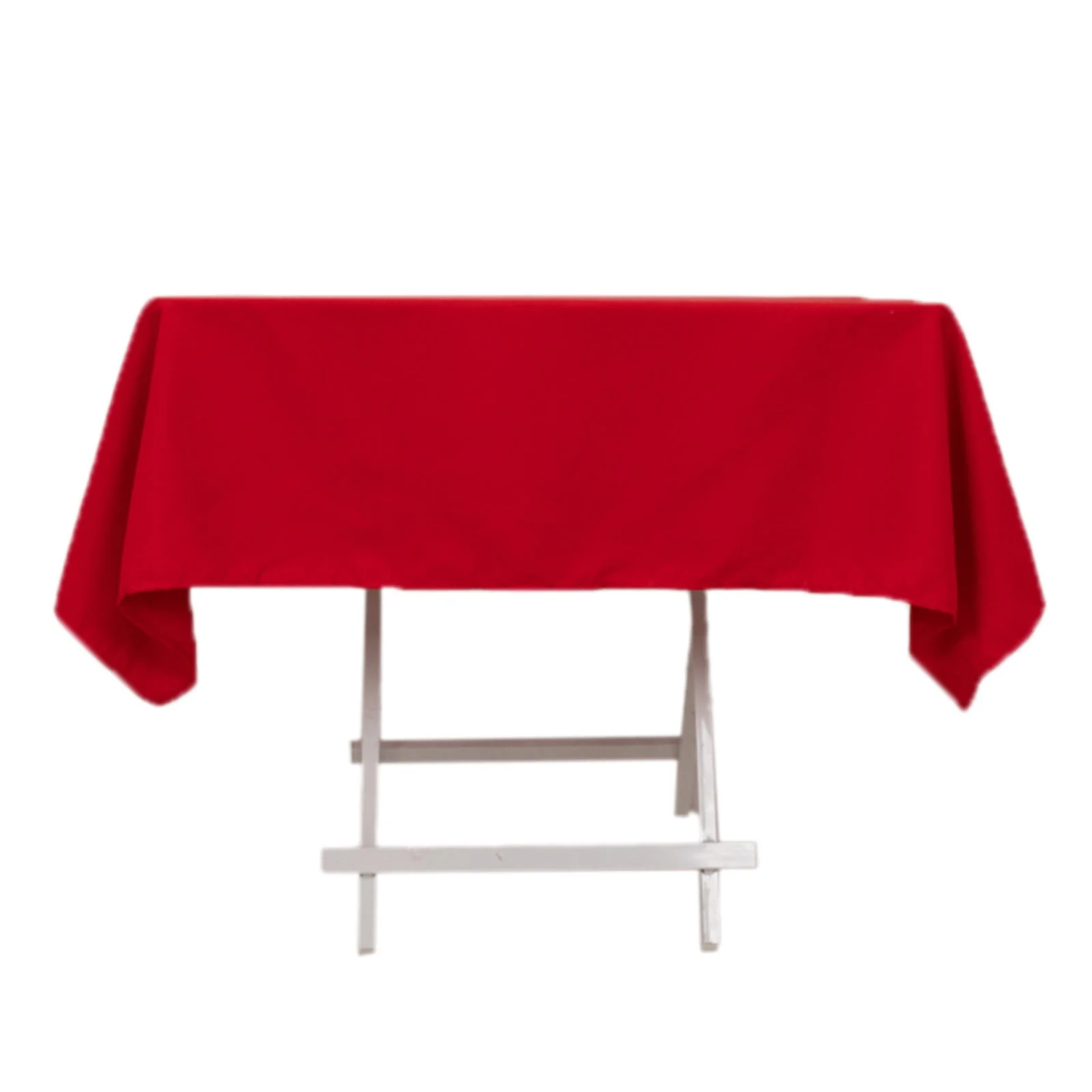Cotton Blend Square Tablecloth 54"x54" Red - Wrinkle-Resistant and Durable Table Topper - Image 3