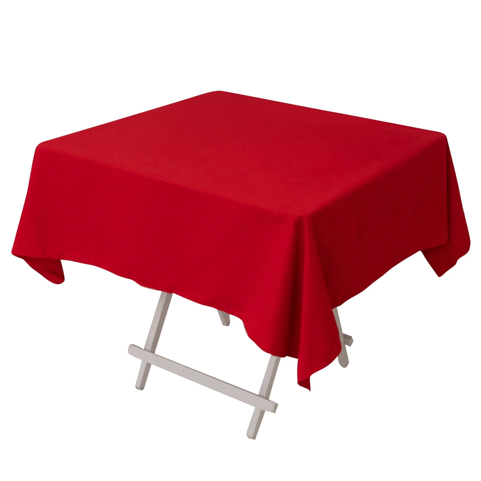 Cotton Blend Square Tablecloth 54"x54" Red - Wrinkle-Resistant and Durable Table Topper - Image 9