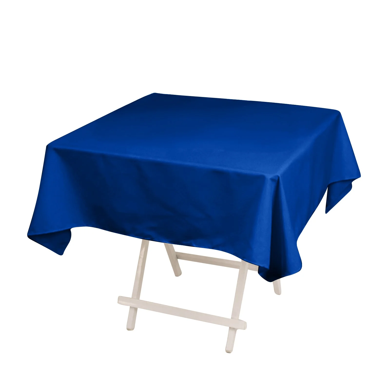 Cotton Blend Square Tablecloth 54"x54" Royal Blue - Wrinkle-Resistant and Durable Table Cover - Image 3