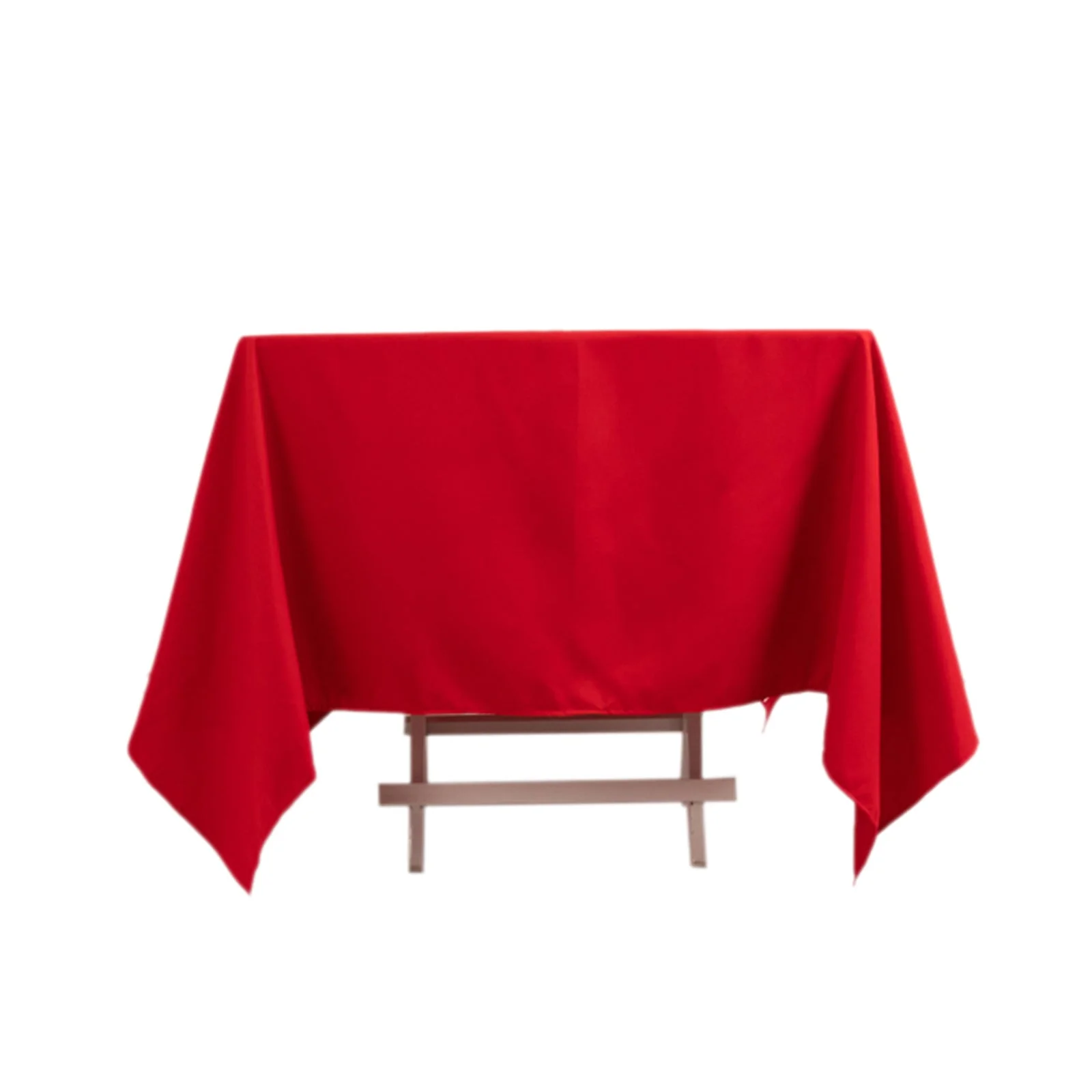 Cotton Blend Square Tablecloth 70"x70" Red with Wrinkle-Resistant Table Cover - Image 6