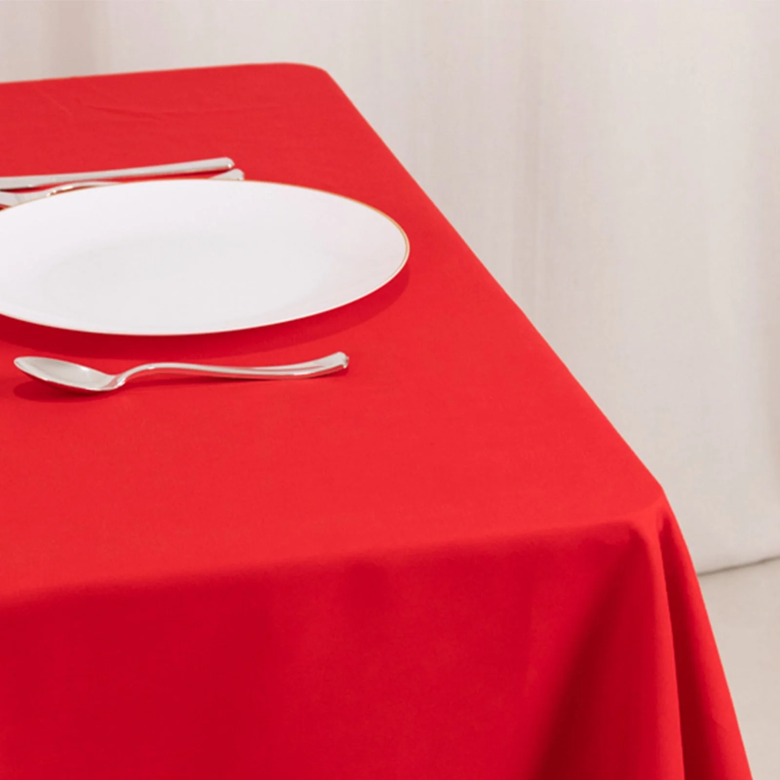 Cotton Blend Square Tablecloth 70"x70" Red with Wrinkle-Resistant Table Cover - Image 8