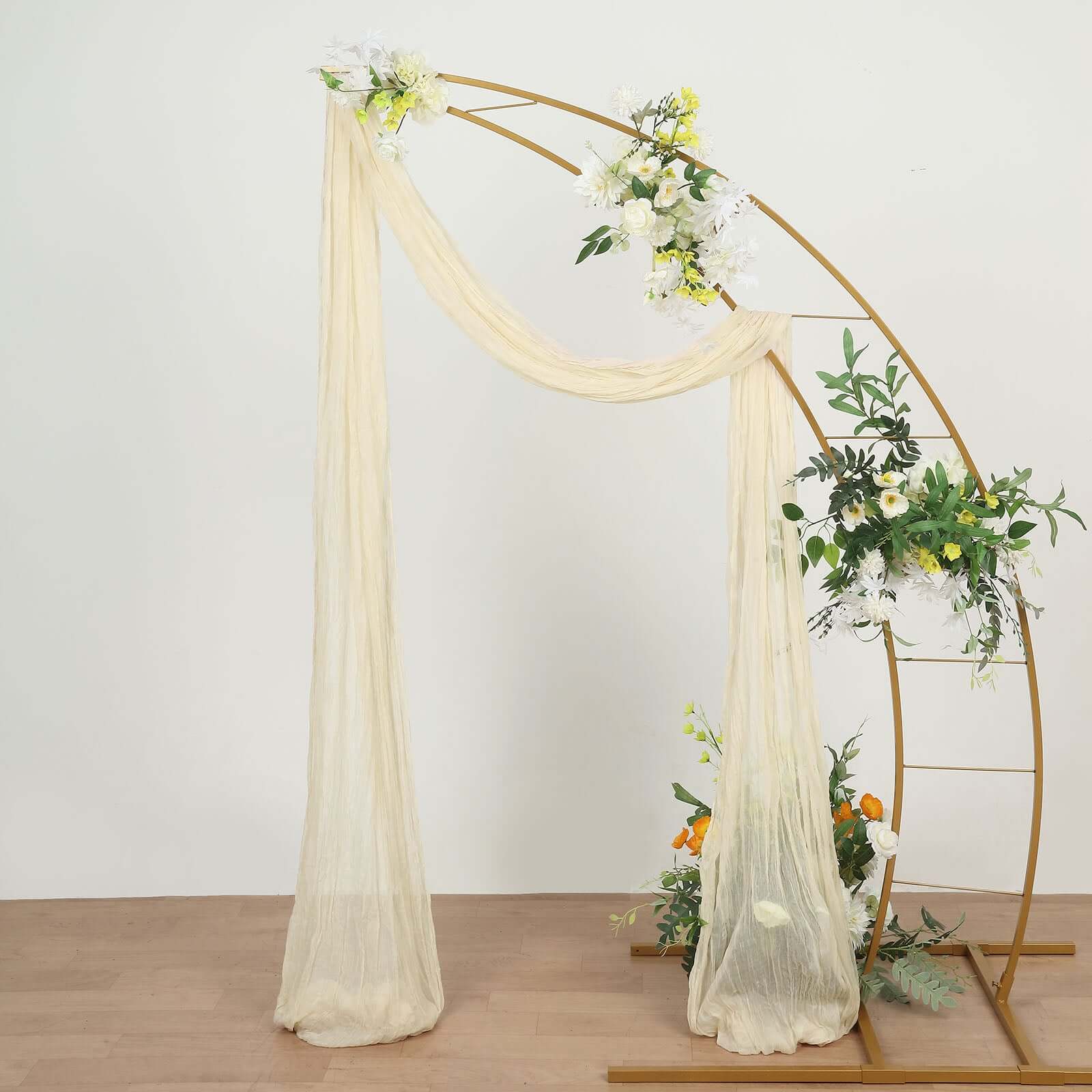 Cream Gauze Cheesecloth Draping Fabric Wedding Arch Decorations, Window Scarf Valance Drapes, Boho Arbor Long Curtain Panel 20ft - Image 5