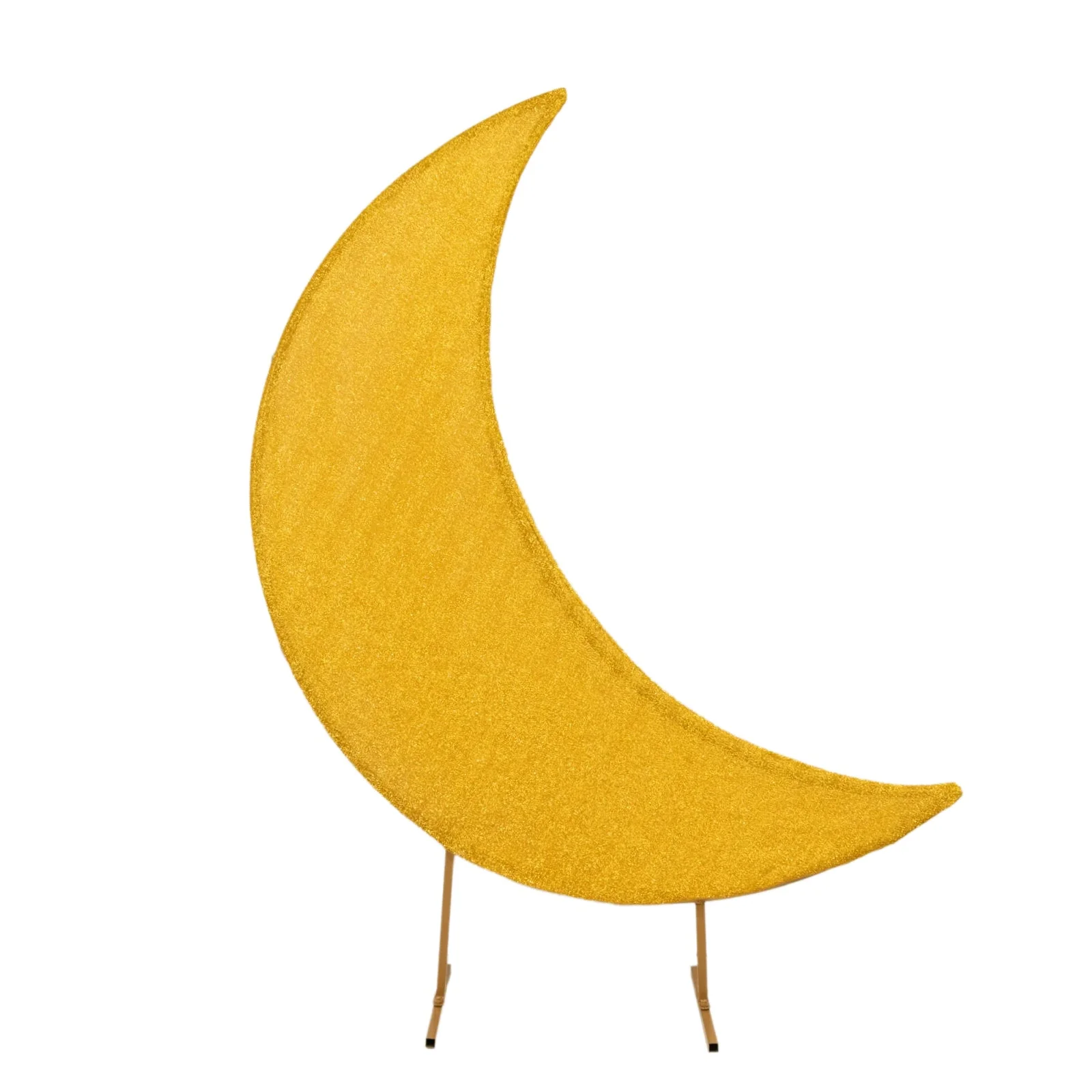Crescent Moon Shimmer Arch Cover Tinsel Spandex – Gold, Fitted Sparkly Backdrop Stand Cover – 6.5ft - Image 6