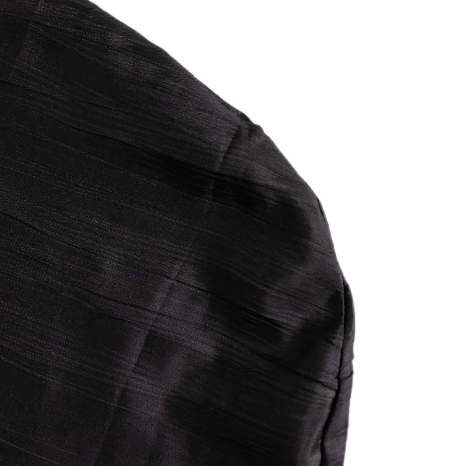Crinkle Crushed Taffeta Banquet Chair Cover Black - Reusable Slipcover - Image 12