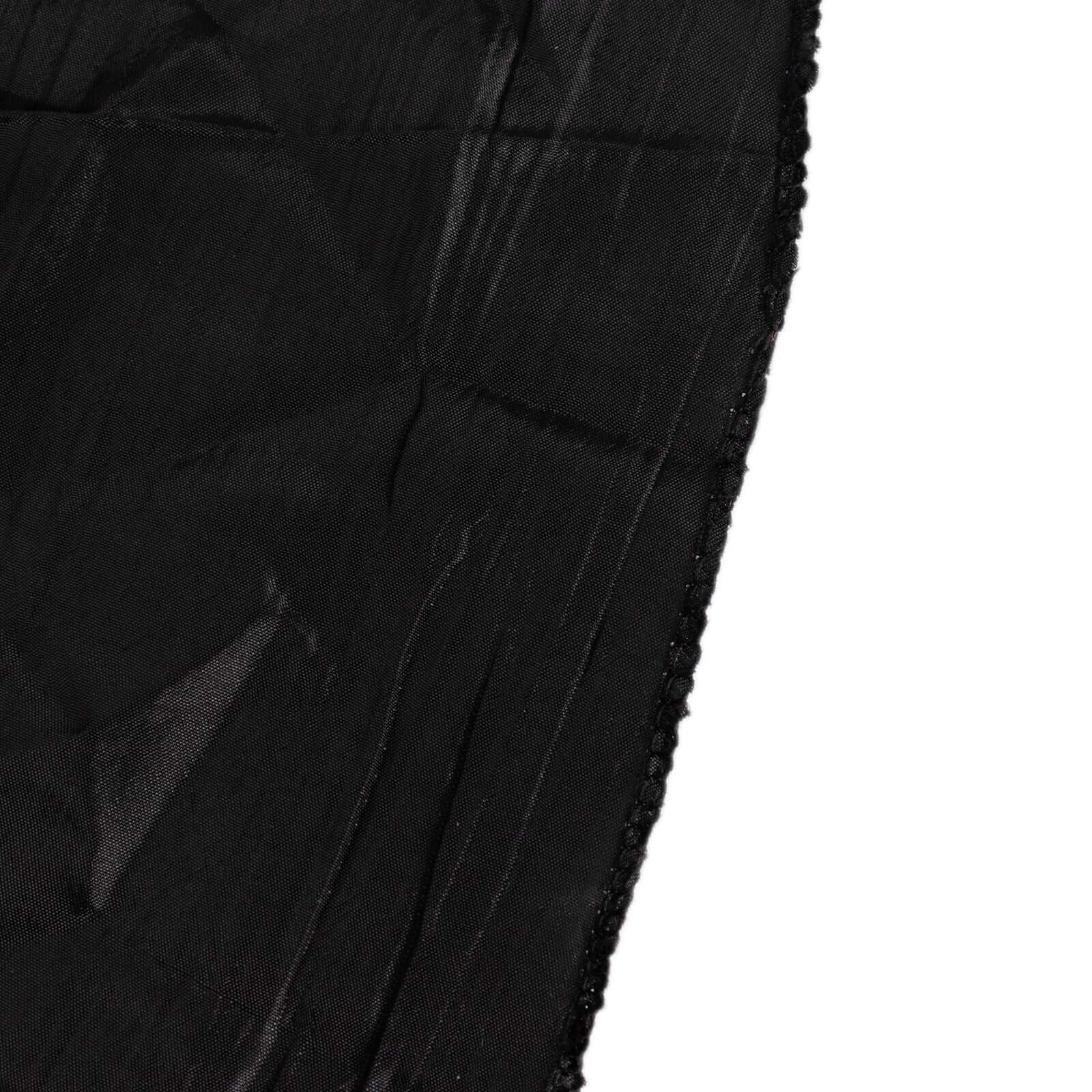 Crinkle Crushed Taffeta Banquet Chair Cover Black - Reusable Slipcover - Image 13