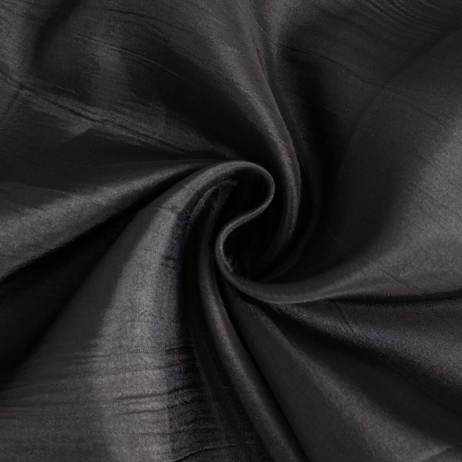 Crinkle Crushed Taffeta Banquet Chair Cover Black - Reusable Slipcover - Image 3