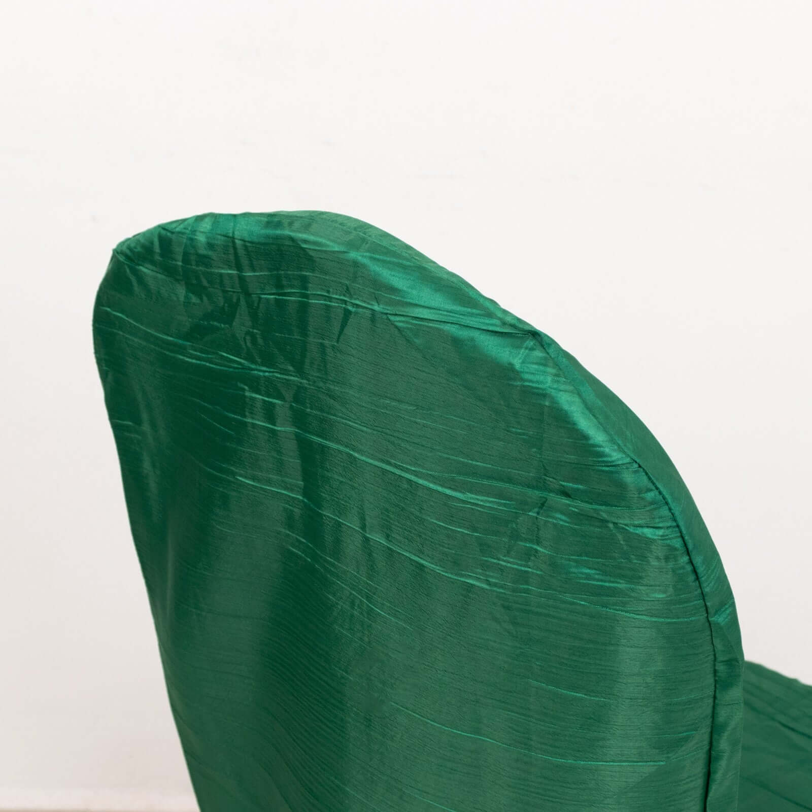 Crinkle Crushed Taffeta Banquet Chair Cover Hunter Emerald Green - Reusable Slipcover - Image 8