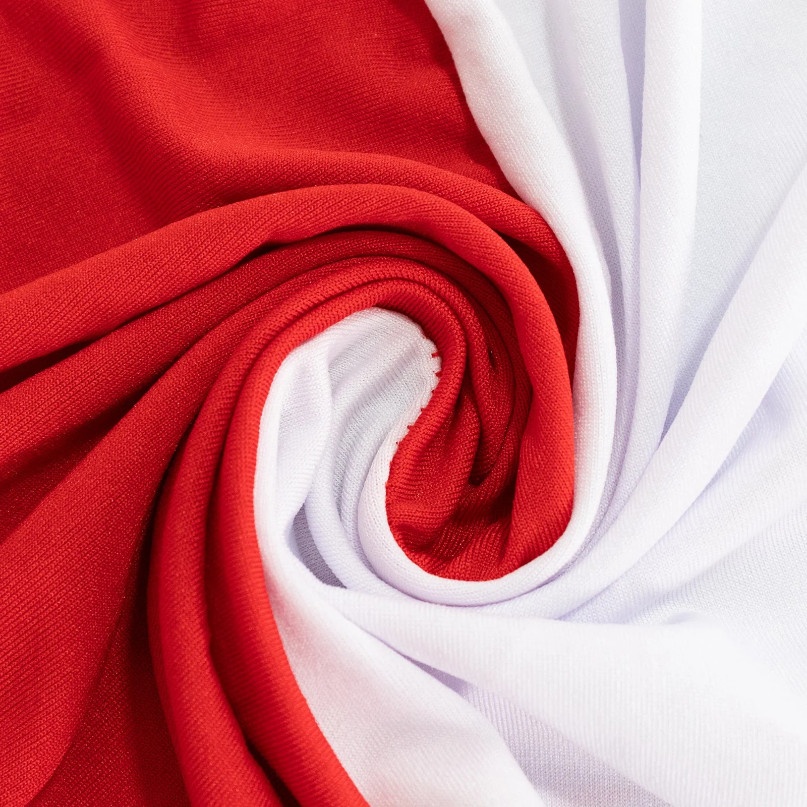 Stretch Spandex Rectangle Table Cover 72"x30" Red/White - Cross Over Two-Piece Fitted Tablecloth - Image 8