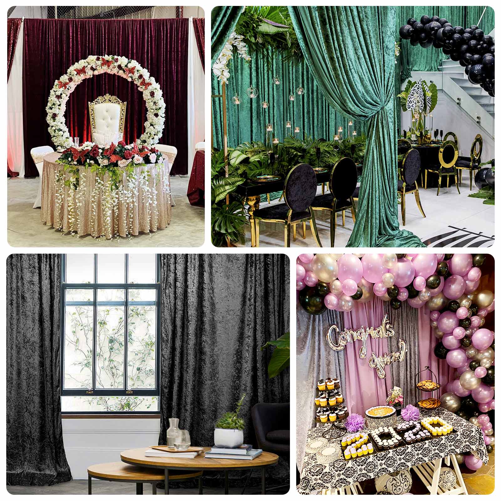 Crushed Velvet Backdrop Curtain – Beige 5ft x 10ft Event Drape with Rod Pocket, Privacy Panel for Photo Booths & Events - Image 4