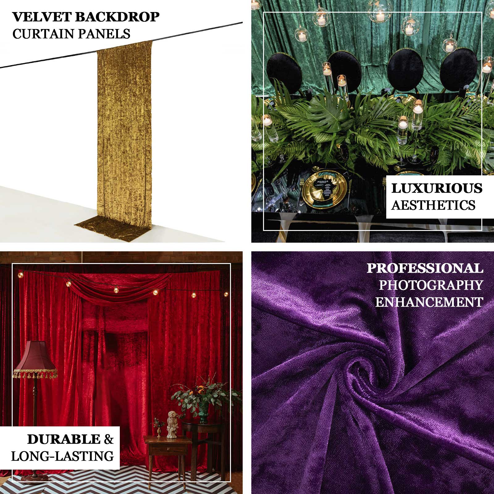 Crushed Velvet Backdrop Curtain – Black 5ft x 10ft Event Drape with Rod Pocket, Privacy Panel for Photo Booths & Events - Image 3