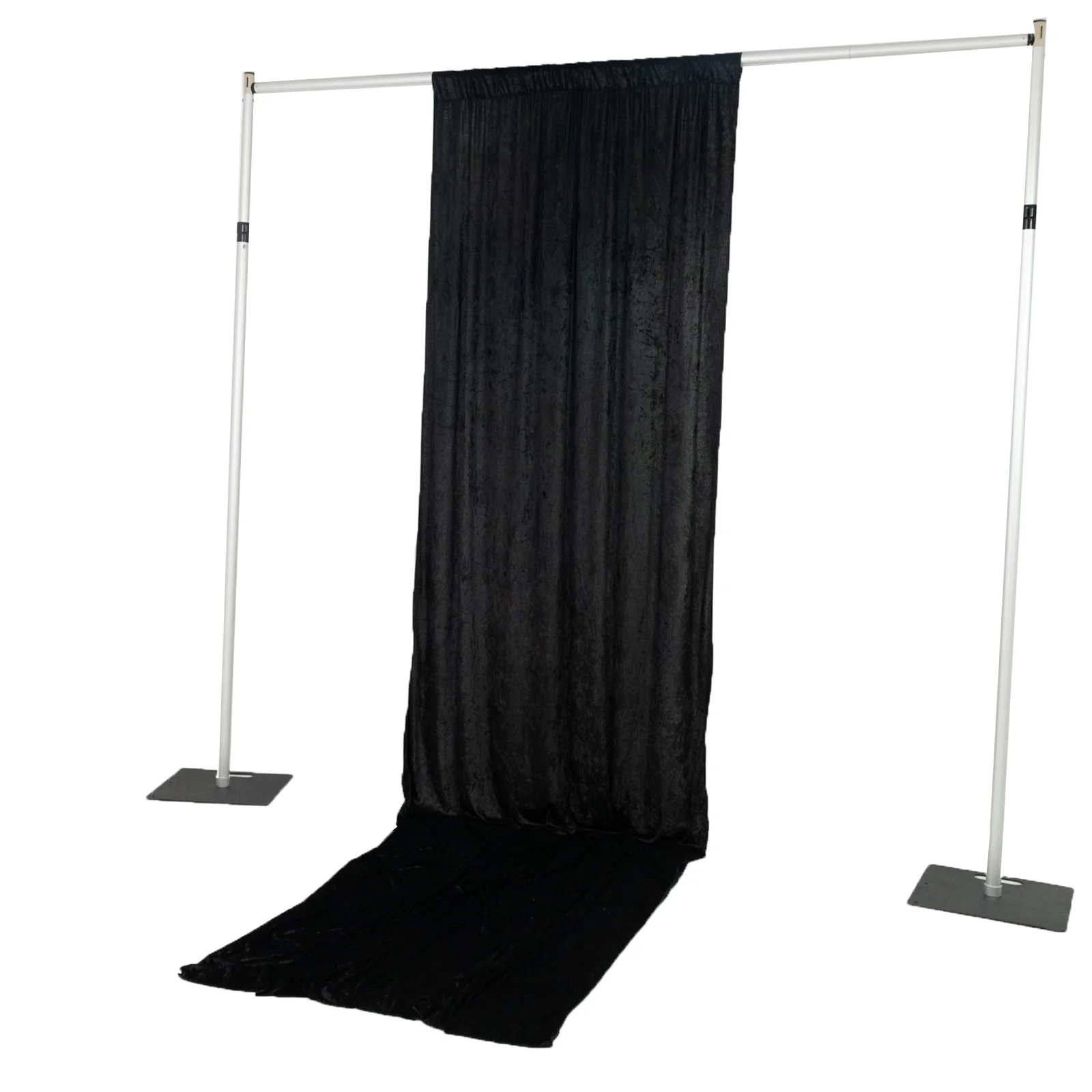 Crushed Velvet Backdrop Curtain – Black 5ft x 14ft Event Drape with Rod Pocket, Privacy Panel for Photo Booths & Events - Image 2