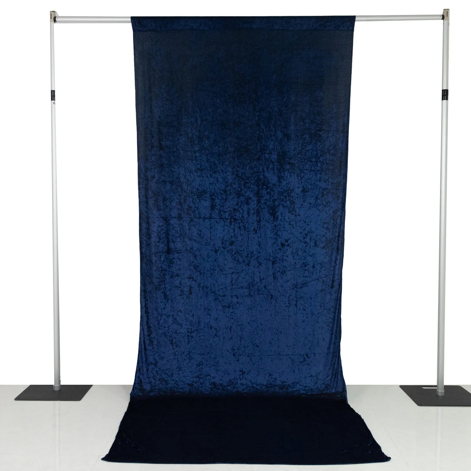 Crushed Velvet Backdrop Curtain – Navy Blue 5ft x 12ft Event Drape with Rod Pocket, Privacy Panel for Photo Booths & Events - Image 3