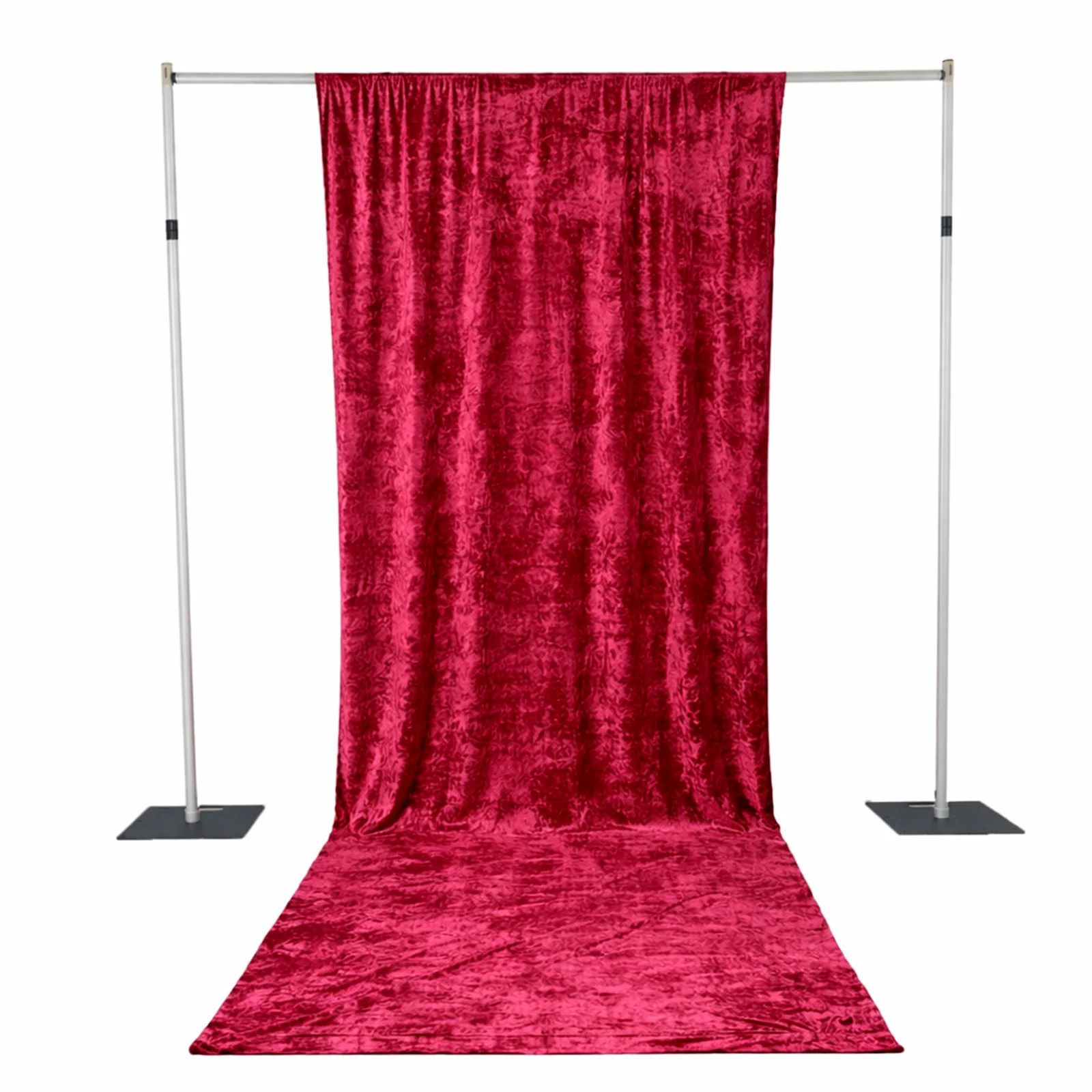 Crushed Velvet Backdrop Curtain – Red 5ft x 14ft Event Drape with Rod Pocket, Privacy Panel for Photo Booths & Events - Image 8