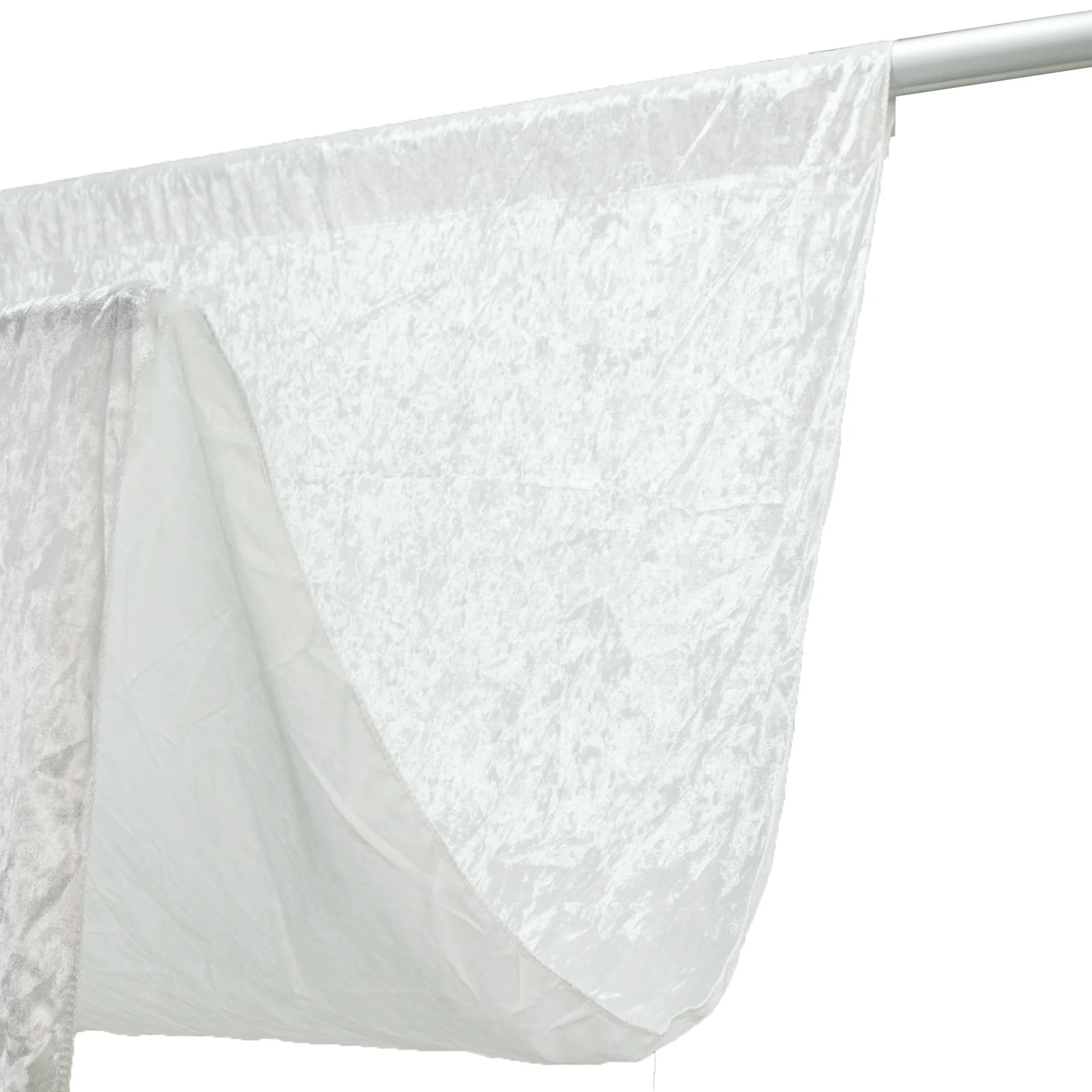 Crushed Velvet Backdrop Curtain – White 5ft x 14ft Event Drape with Rod Pocket, Privacy Panel for Photo Booths & Events - Image 7
