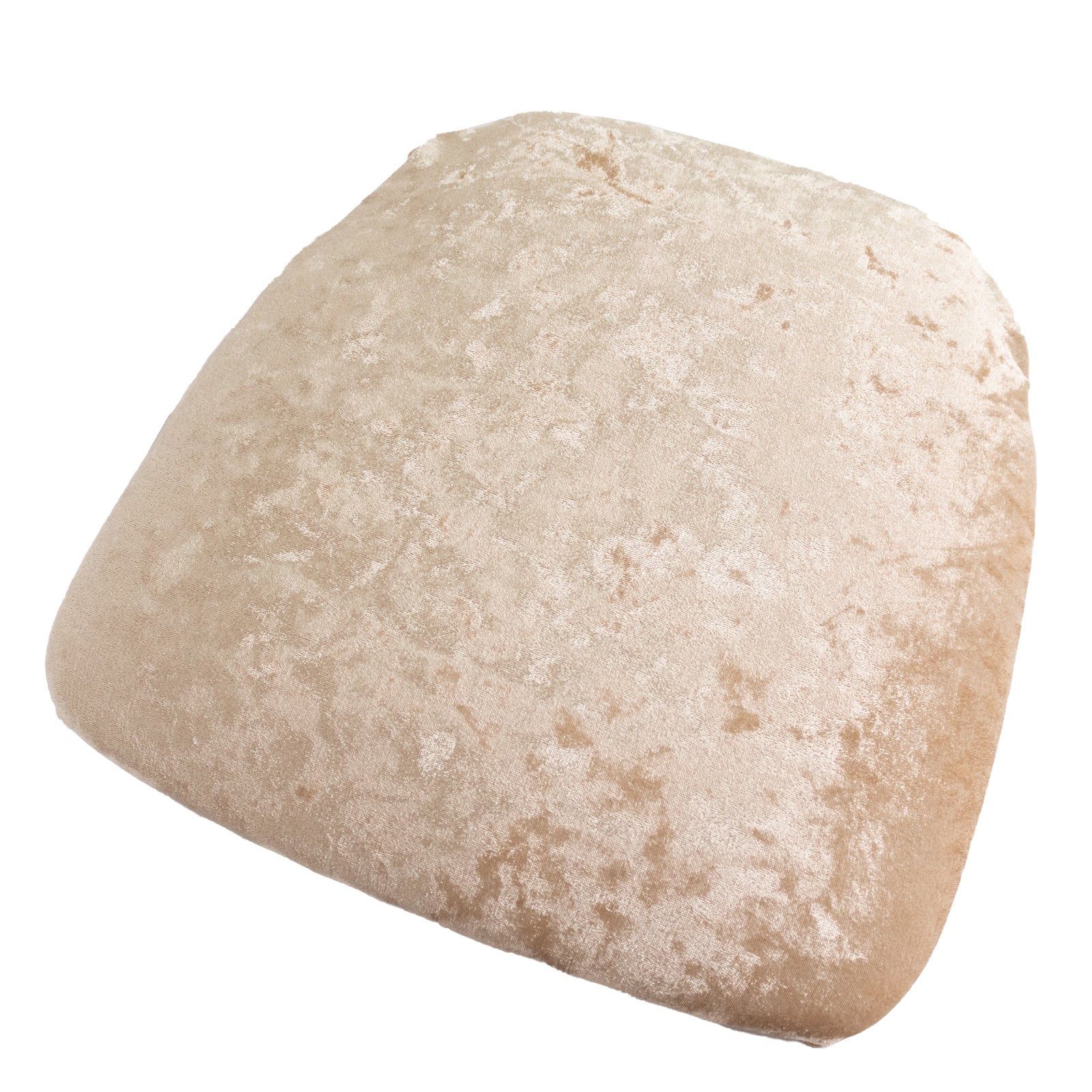 5 Pack Crushed Velvet Chiavari Chair Seat Pad Covers – Beige Stretch Cushion Slipcovers for Dining Chairs, Washable & Reusable - Image 3