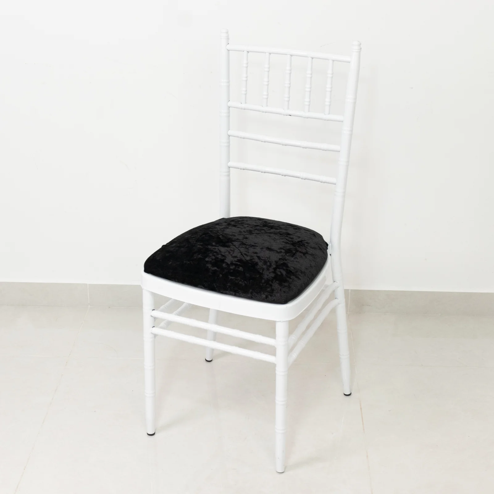 5 Pack Crushed Velvet Chiavari Chair Seat Pad Covers – Black Stretch Cushion Slipcovers for Dining Chairs, Washable & Reusable - Image 8