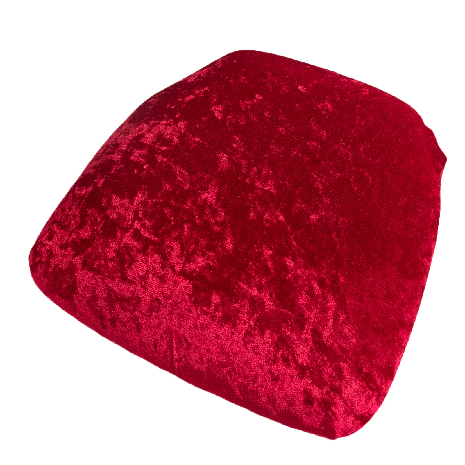 5 Pack Crushed Velvet Chiavari Chair Seat Pad Covers – Red Stretch Cushion Slipcovers for Dining Chairs, Washable & Reusable - Image 3