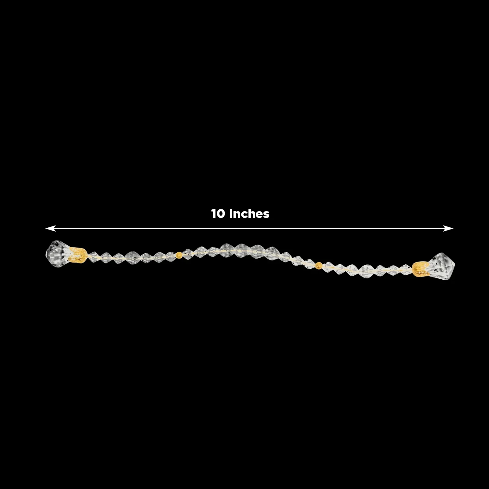 10 Pack Crystal Beaded Napkin Rings – Clear Beads with Gold Accents, Elegant Decorative Table Accessories and Sash Holders - 10" - Image 3