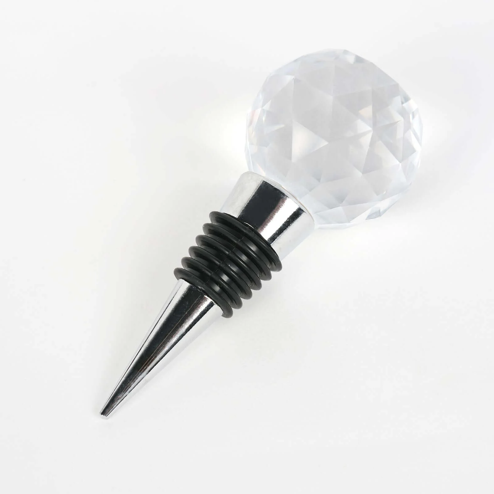 Crystal Glass Ball Metal Wine Bottle Stopper Plug Party Favor Gift Box - Clear Box, Thank You Card, and Ribbon Included - Image 13