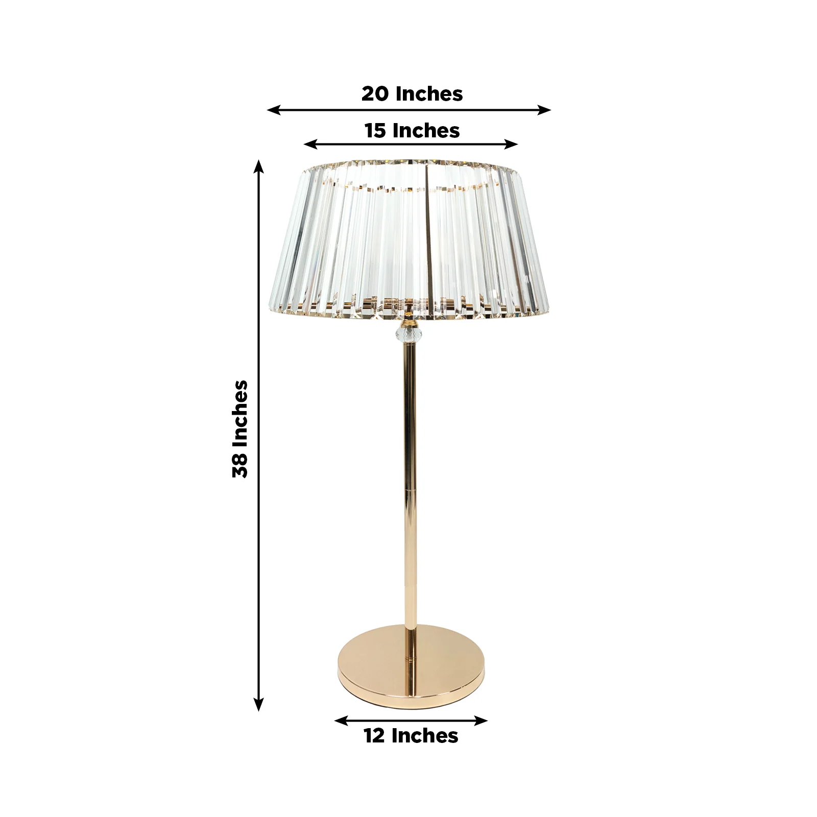 Gold Crystal Pendant Candle Holders 38" Classic Empire Lamp Shade Style, Votive Candle Stand for Table Centerpieces - Image 3