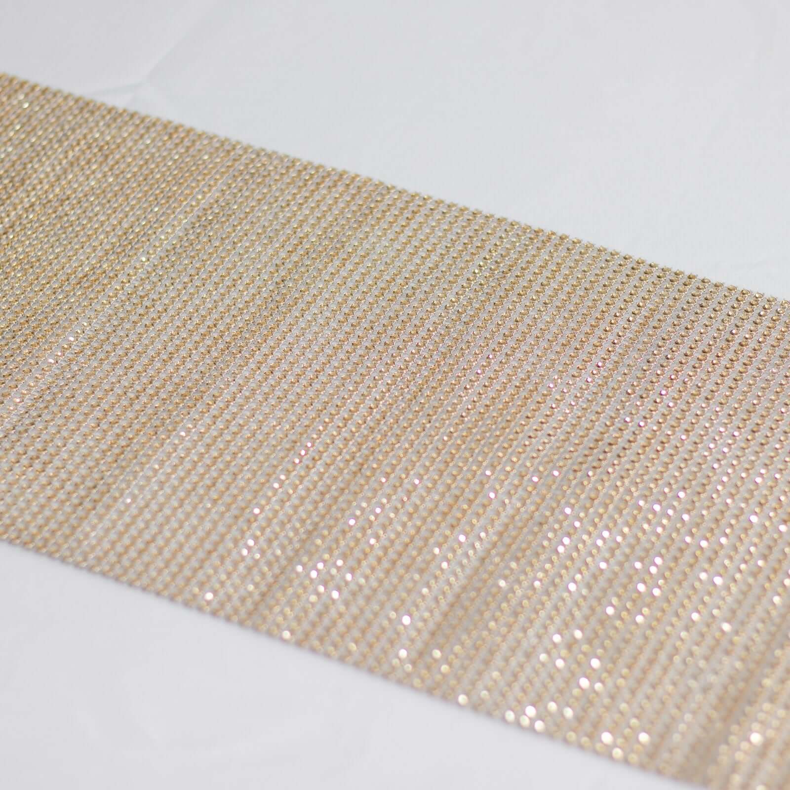 Crystal Rhinestone Table Runner 10"x108" Champagne - Shiny Diamond Mesh Bling Table Decor - Image 10