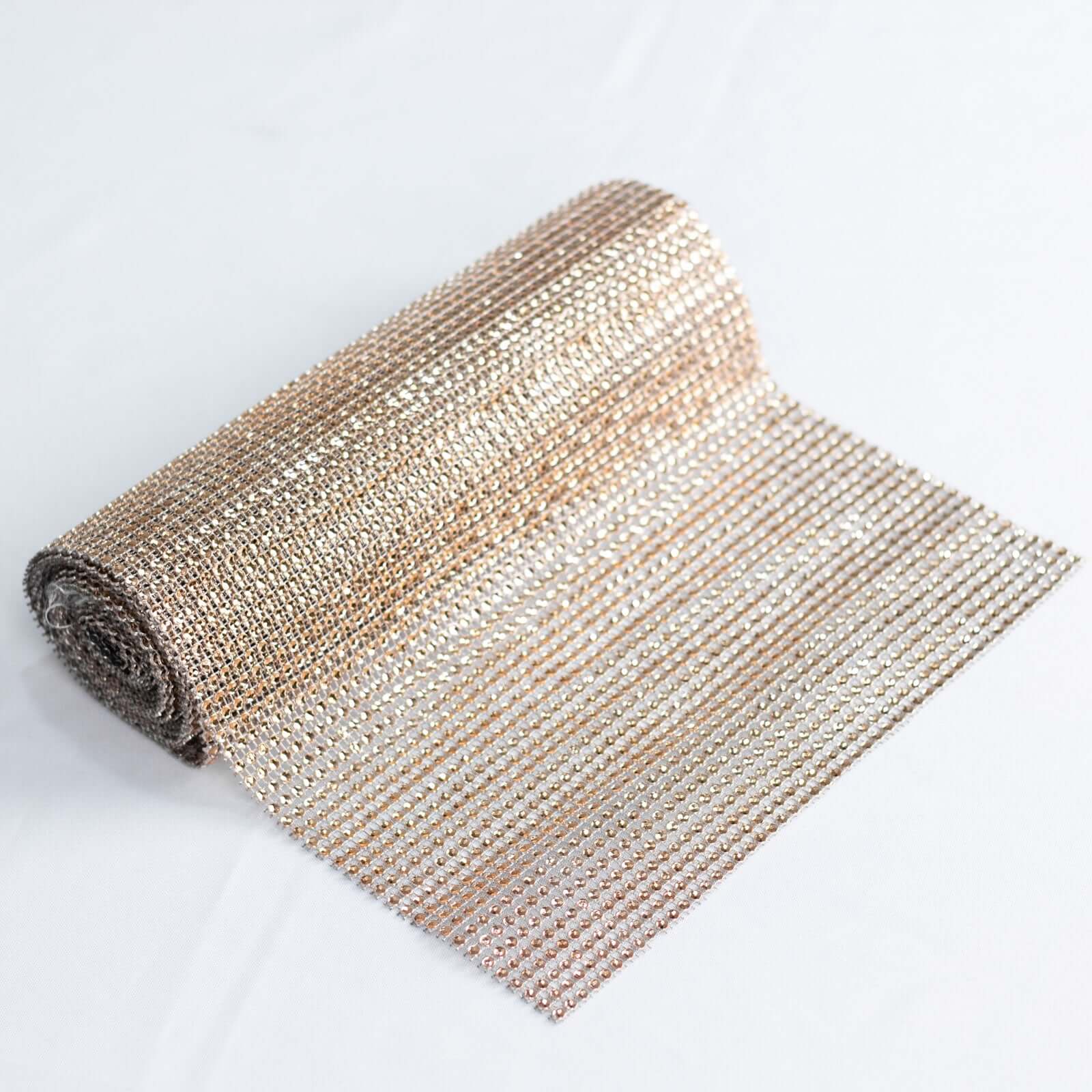Crystal Rhinestone Table Runner 10"x108" Champagne - Shiny Diamond Mesh Bling Table Decor - Image 11