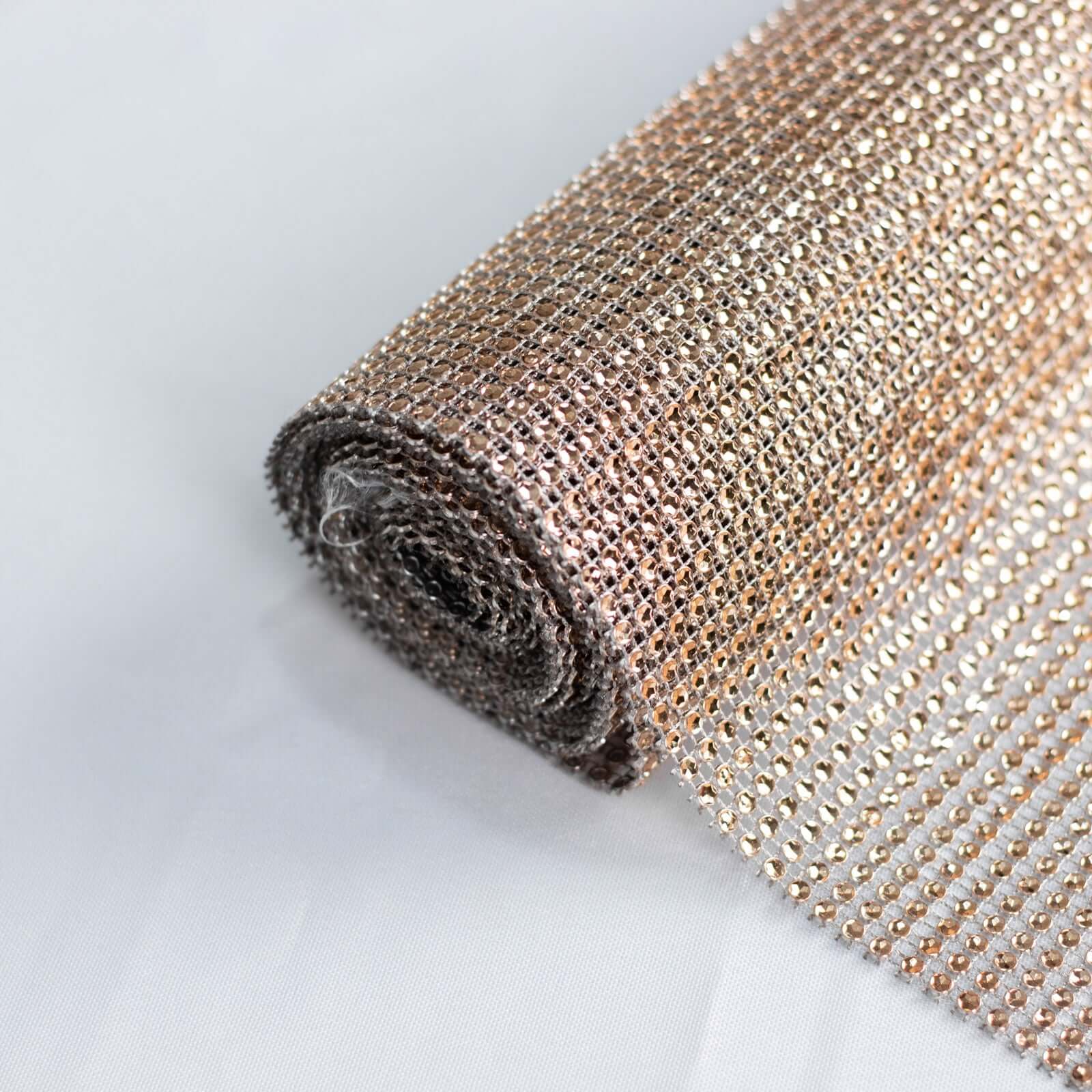 Crystal Rhinestone Table Runner 10"x108" Champagne - Shiny Diamond Mesh Bling Table Decor - Image 12