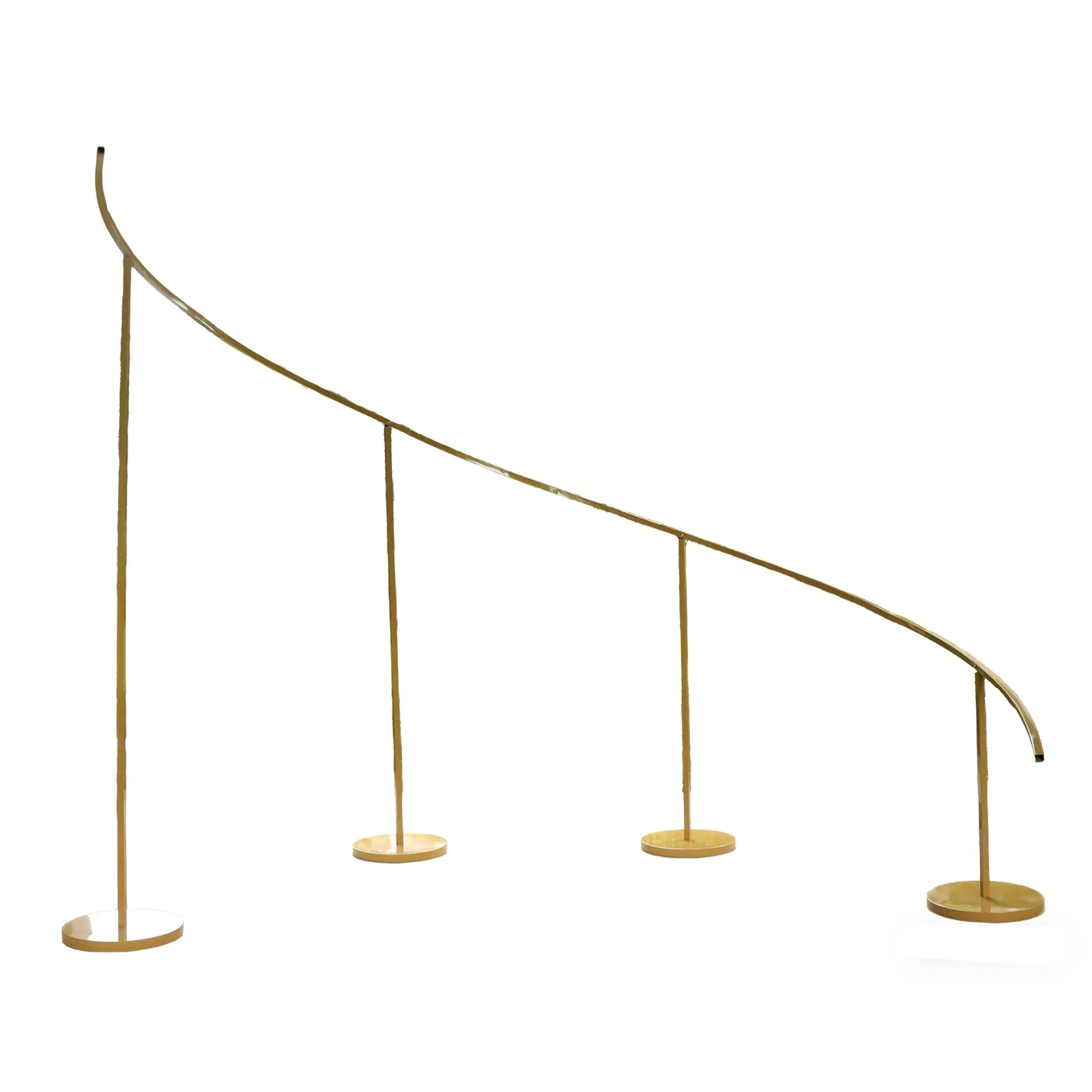 Curved Wave Wedding Arch Backdrop Stand Gold – 8ft x 12ft Left Side Heavy-Duty Metal Frame with Round Bases for Balloon & Floral Décor - Image 2