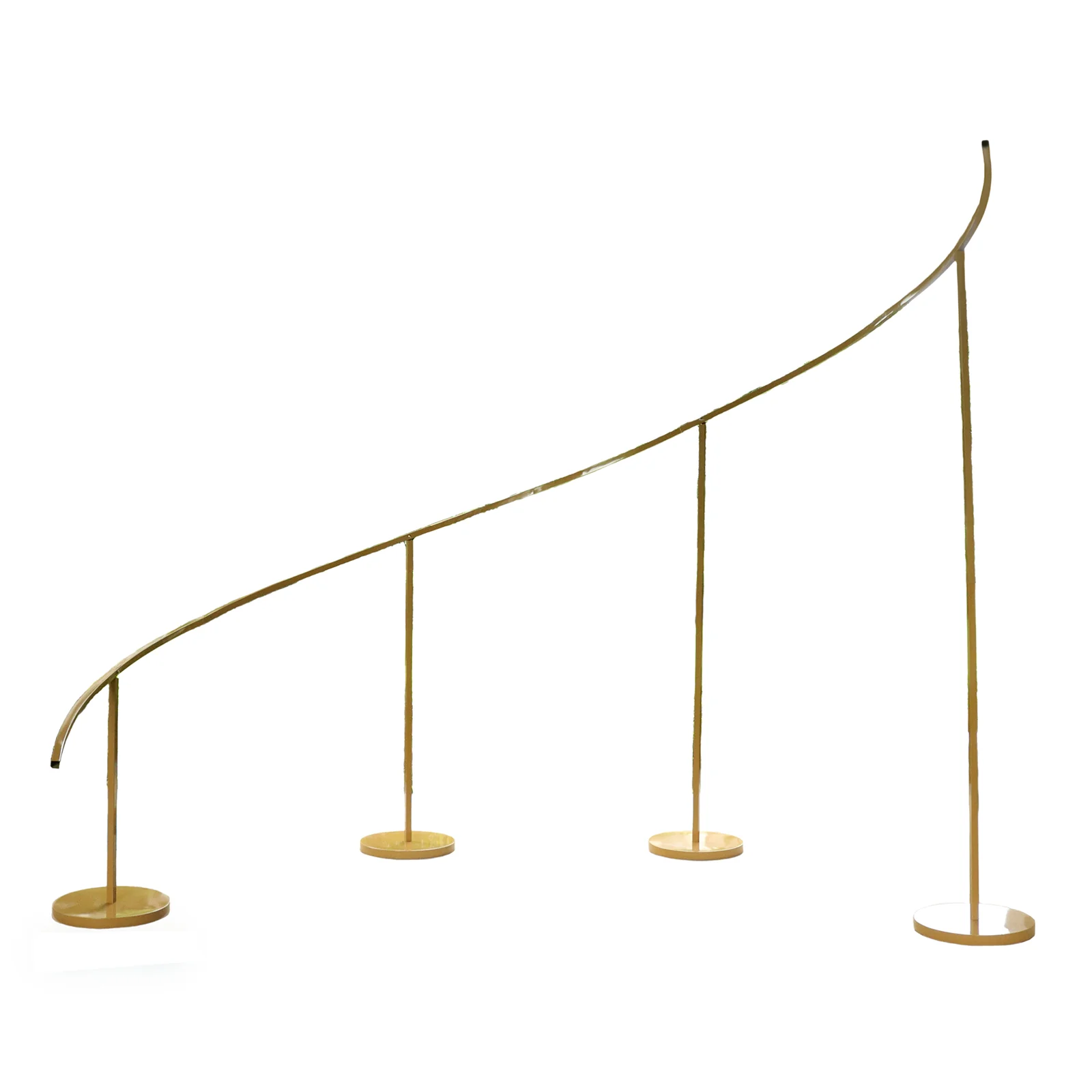 Curved Wave Wedding Arch Backdrop Stand Gold – 8ft x 12ft Right Side Heavy-Duty Metal Frame with Round Bases for Balloon & Floral Décor - Image 2