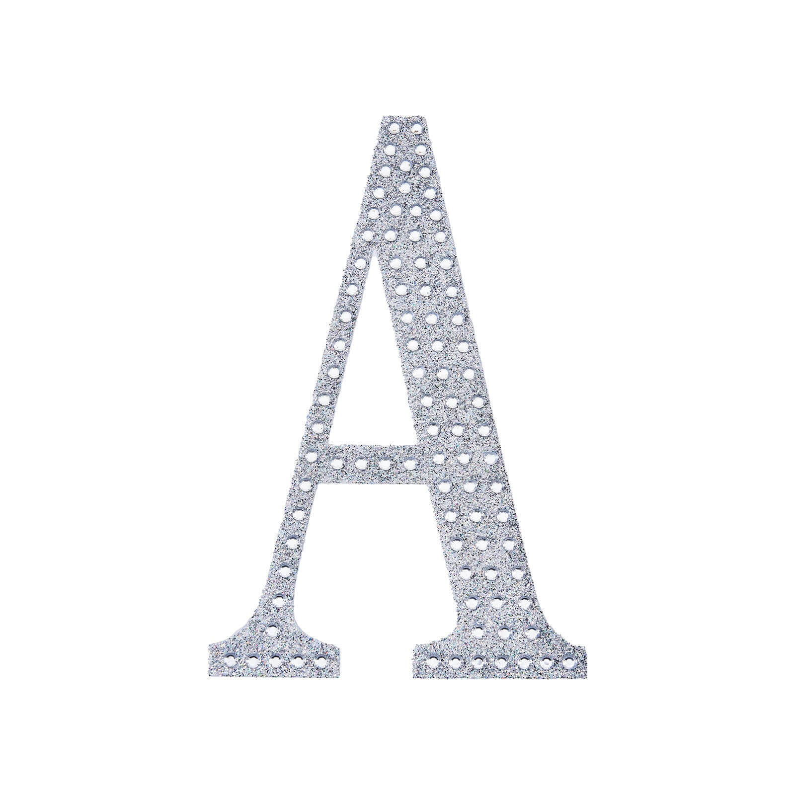 Decorative Rhinestone Alphabet "A" Letter Stickers 8", Silver Glitter Adhesive Craft Letters - DIY Sparkle Embellishments - Image 6