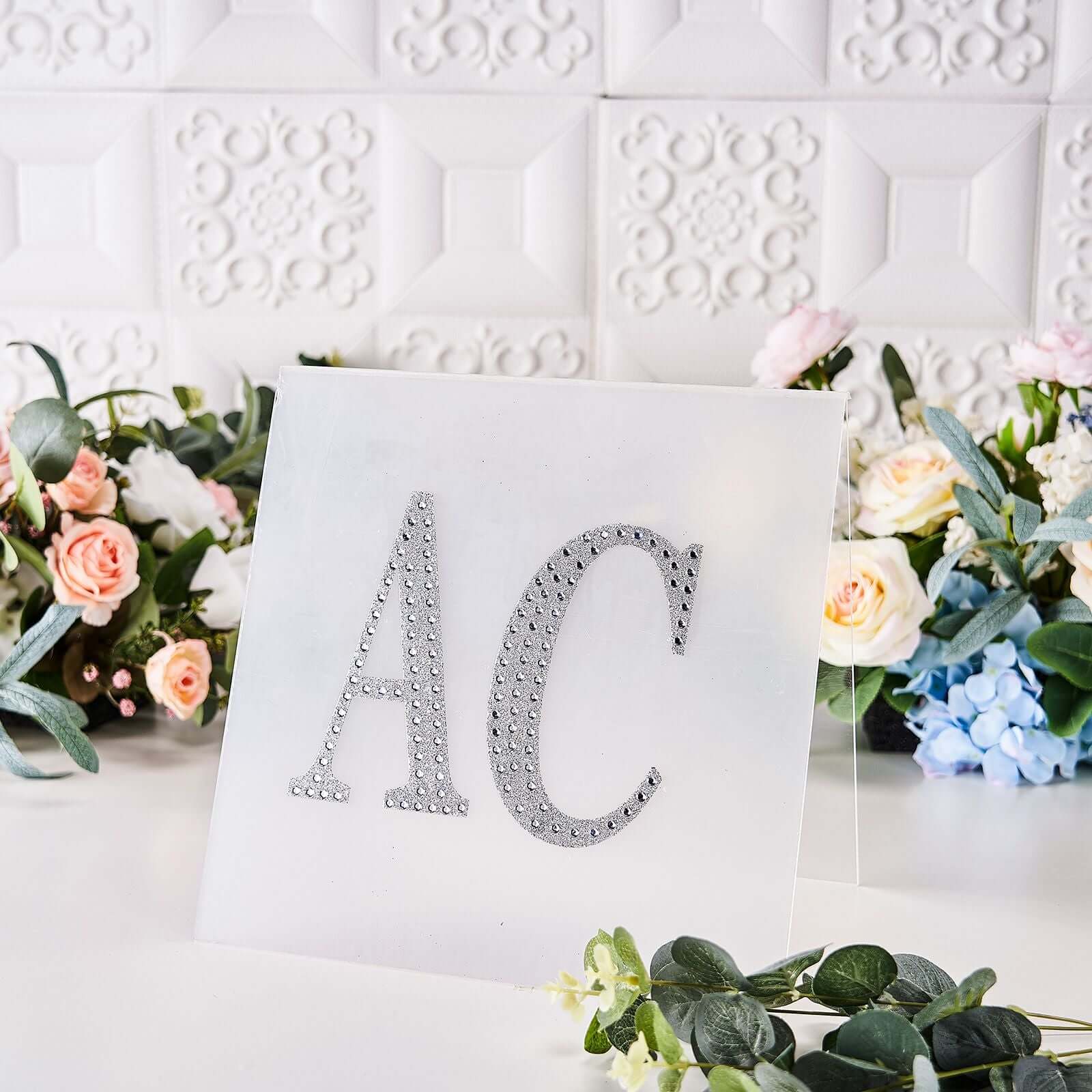 Decorative Rhinestone Alphabet "C" Letter Stickers 6", Silver Glitter Adhesive Craft Letters - DIY Sparkle Embellishments - Image 6
