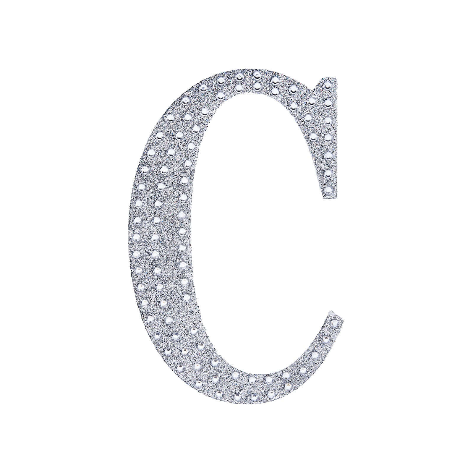 Decorative Rhinestone Alphabet "C" Letter Stickers 8", Silver Glitter Adhesive Craft Letters - DIY Sparkle Embellishments - Image 6