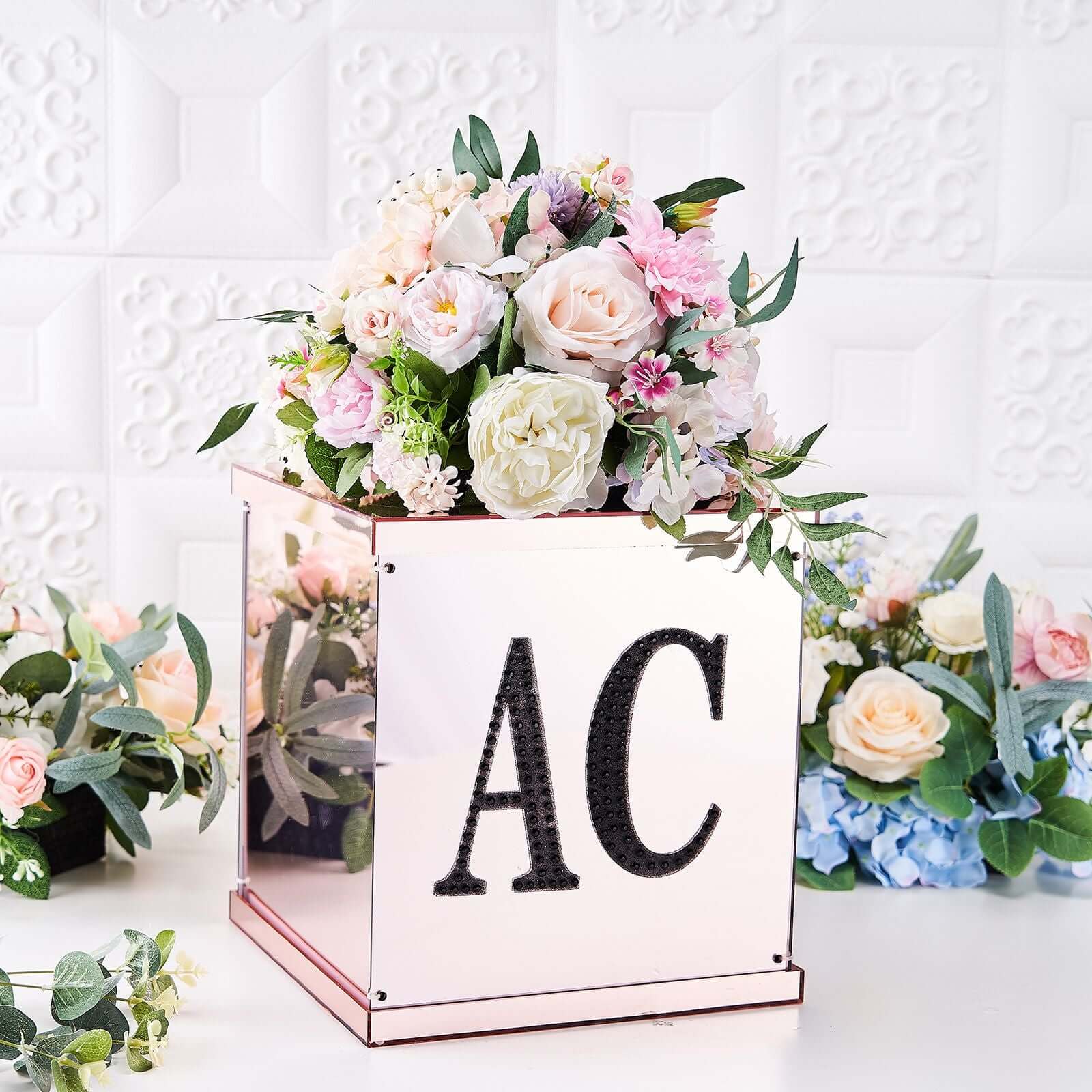 Decorative Rhinestone Alphabet "G" Letter Stickers 6", Black Glitter Adhesive Craft Letters - DIY Sparkle Embellishments - Image 2