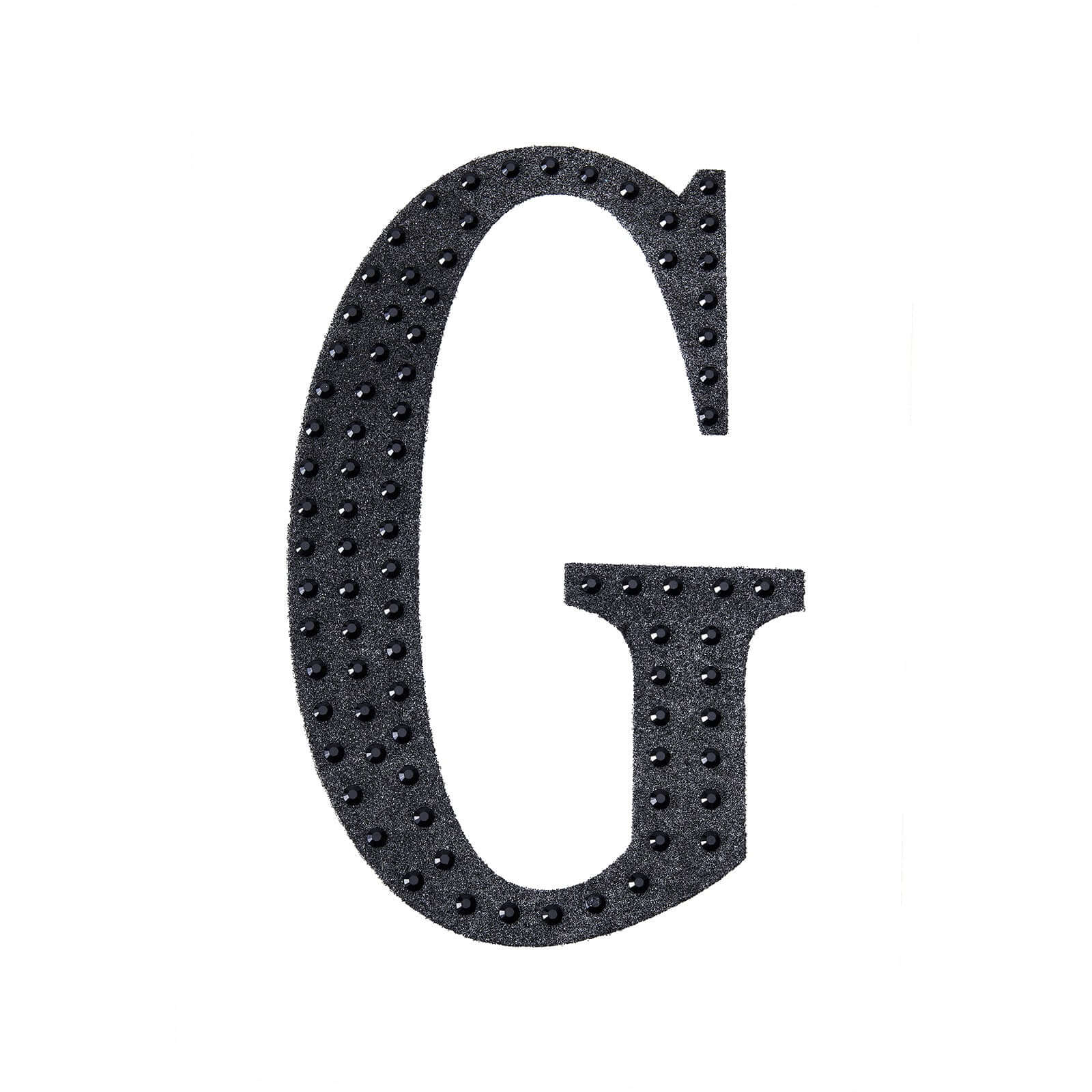 Decorative Rhinestone Alphabet "G" Letter Stickers 6", Black Glitter Adhesive Craft Letters - DIY Sparkle Embellishments - Image 6