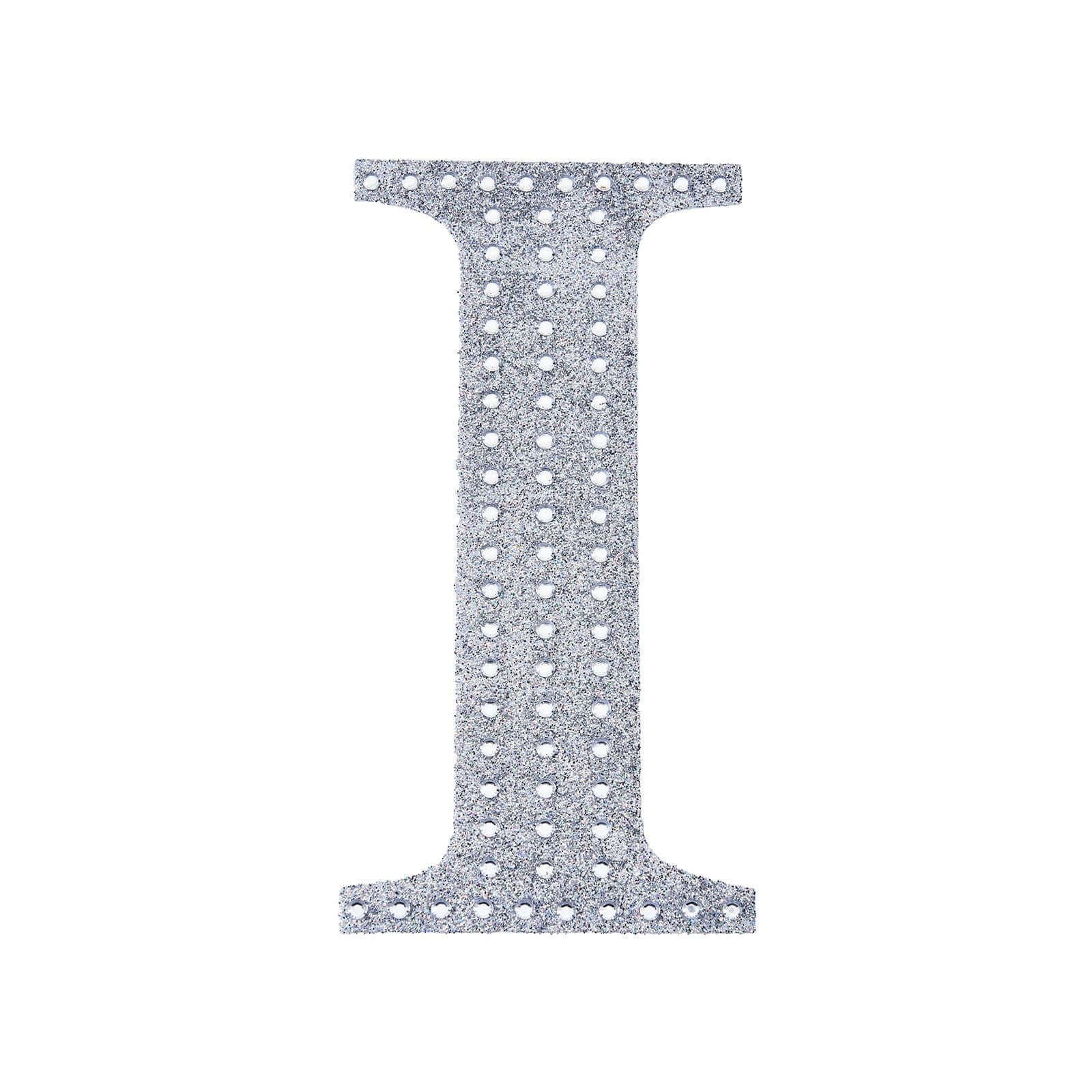 Decorative Rhinestone Alphabet "I" Letter Stickers 6", Silver Glitter Adhesive Craft Letters - DIY Sparkle Embellishments - Image 6