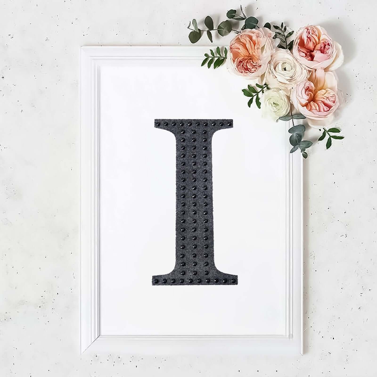 Decorative Rhinestone Alphabet "I" Letter Stickers, Glitter Adhesive Craft Letters Black DIY Sparkle Embellishments 8" - Image 10