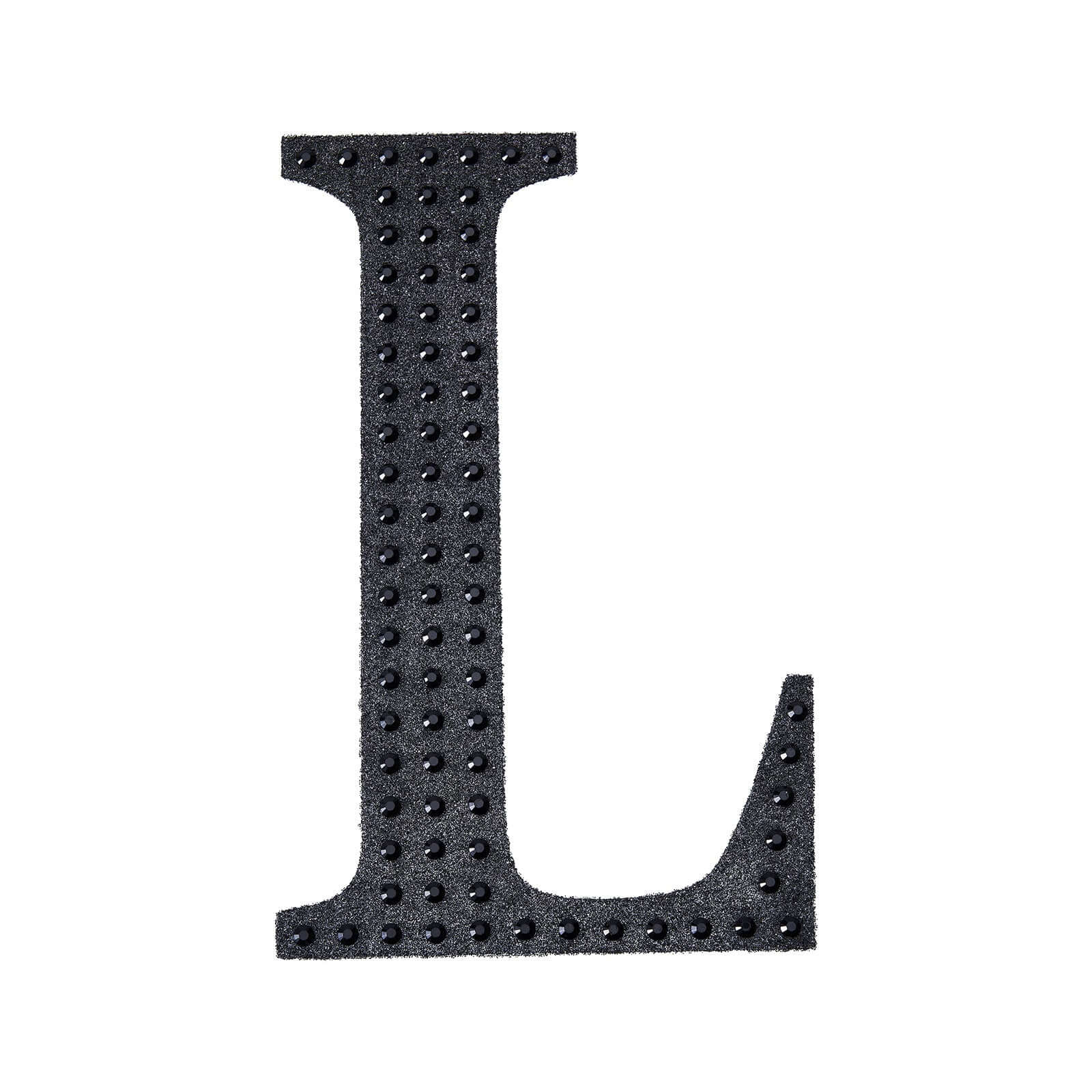 Decorative Rhinestone Alphabet "L" Letter Stickers 4", Black Glitter Adhesive Craft Letters - DIY Sparkle Embellishments - Image 6